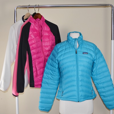 Women's Patagonia and Calvin Klein Down Jackets and Lands' End and Gear Fleece Jackets