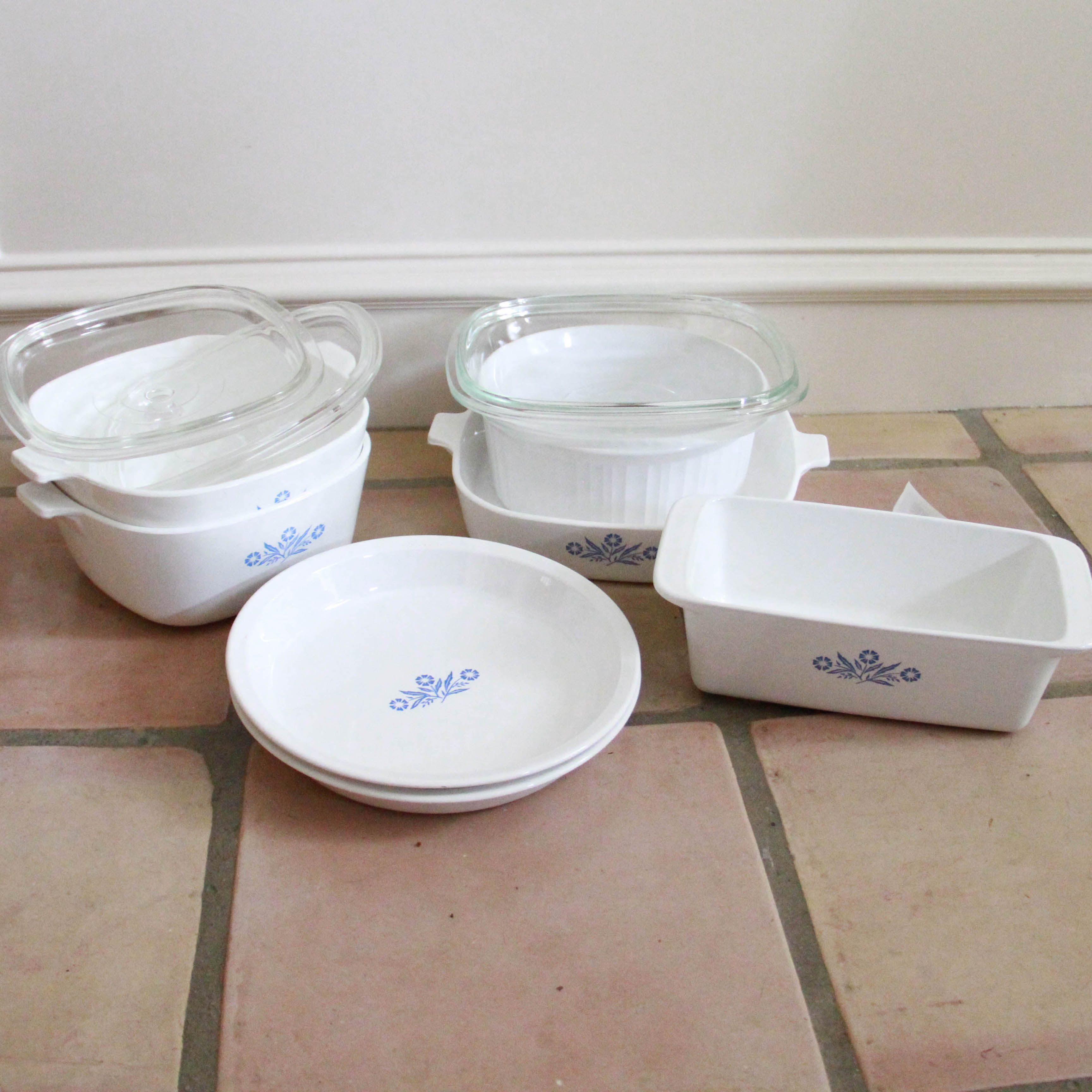 Corningware "Cornflower Blue" Glass Bakeware