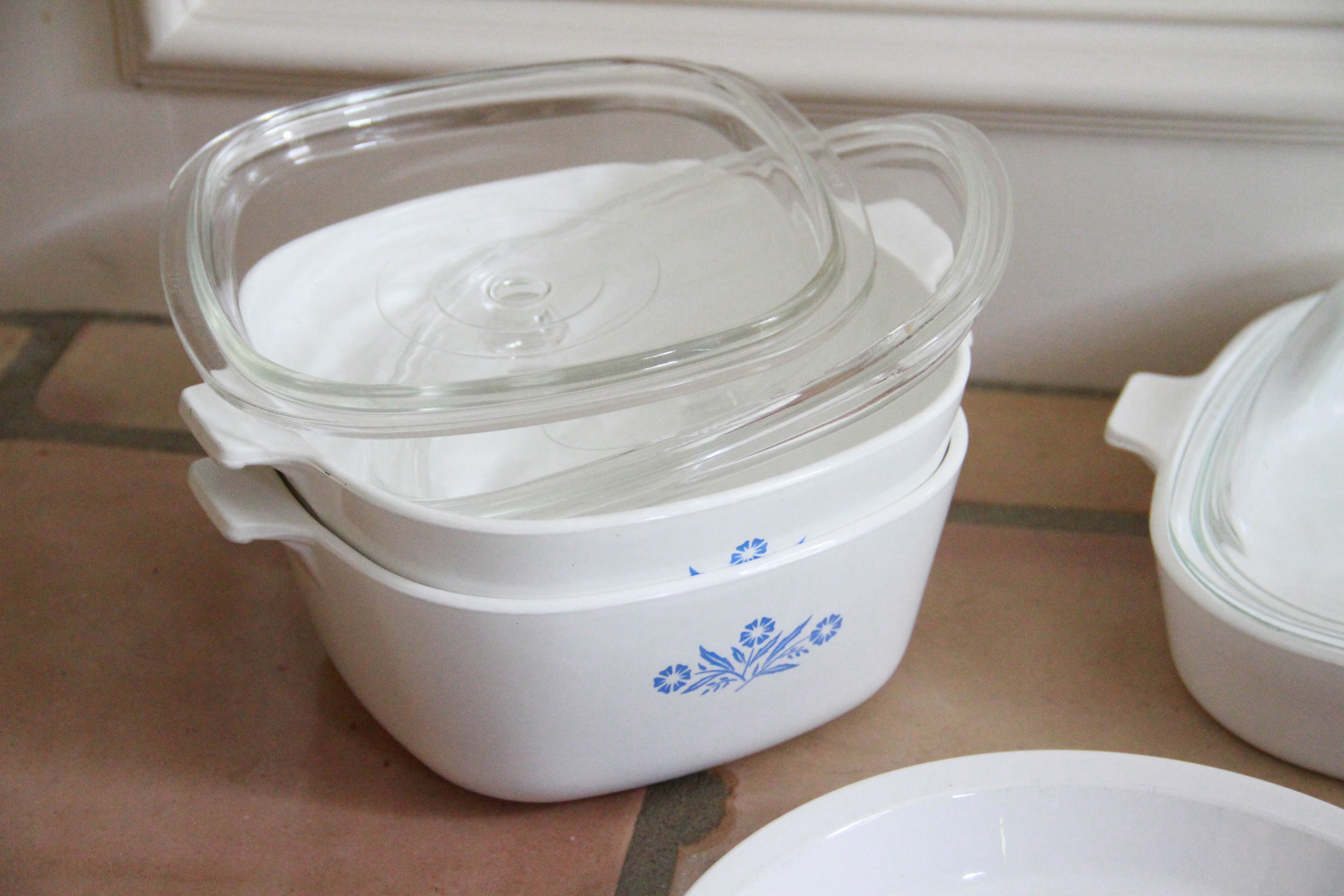 Corningware "Cornflower Blue" Glass Bakeware