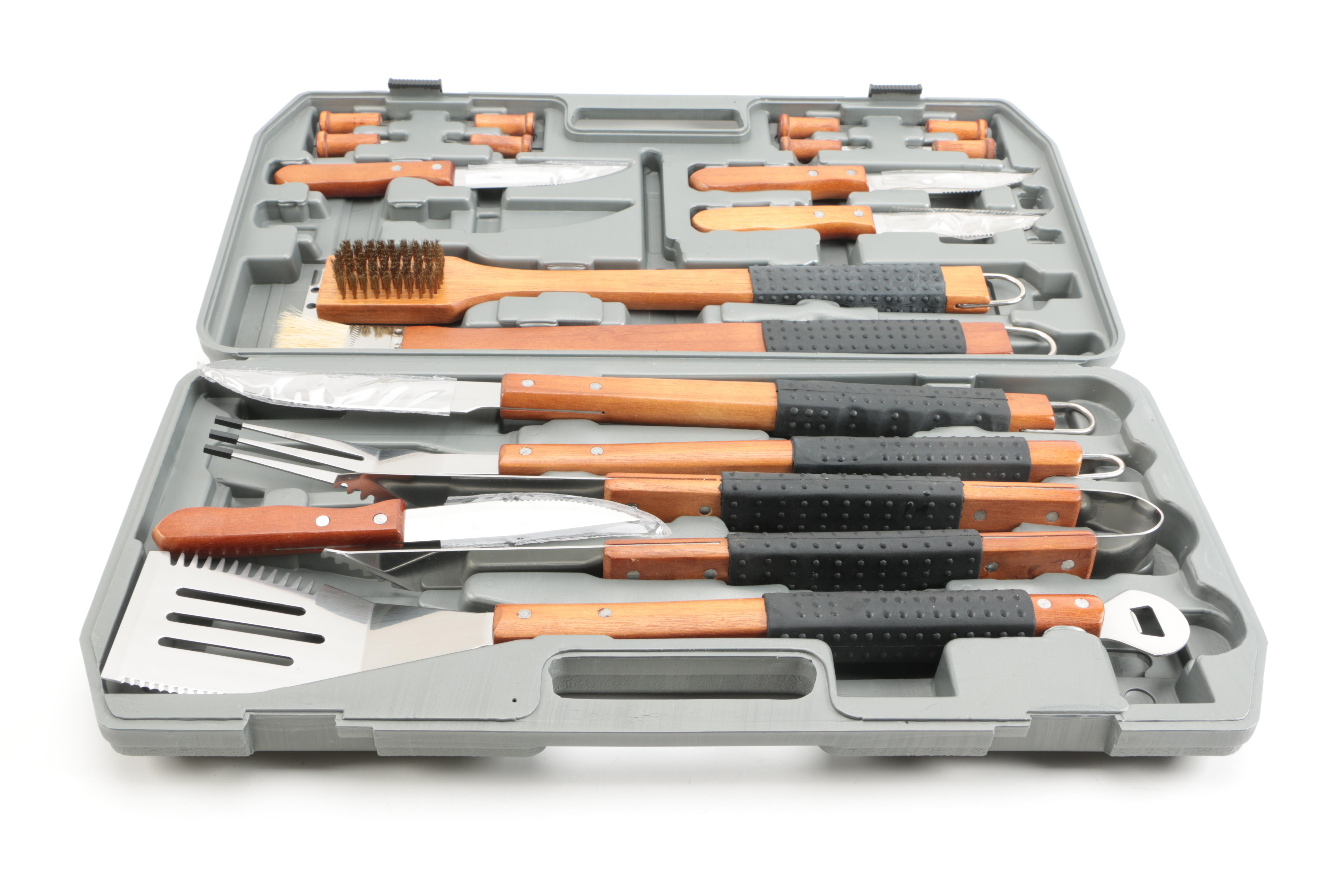 Propane Stove, Barbecue Tool Set and Insect Trap