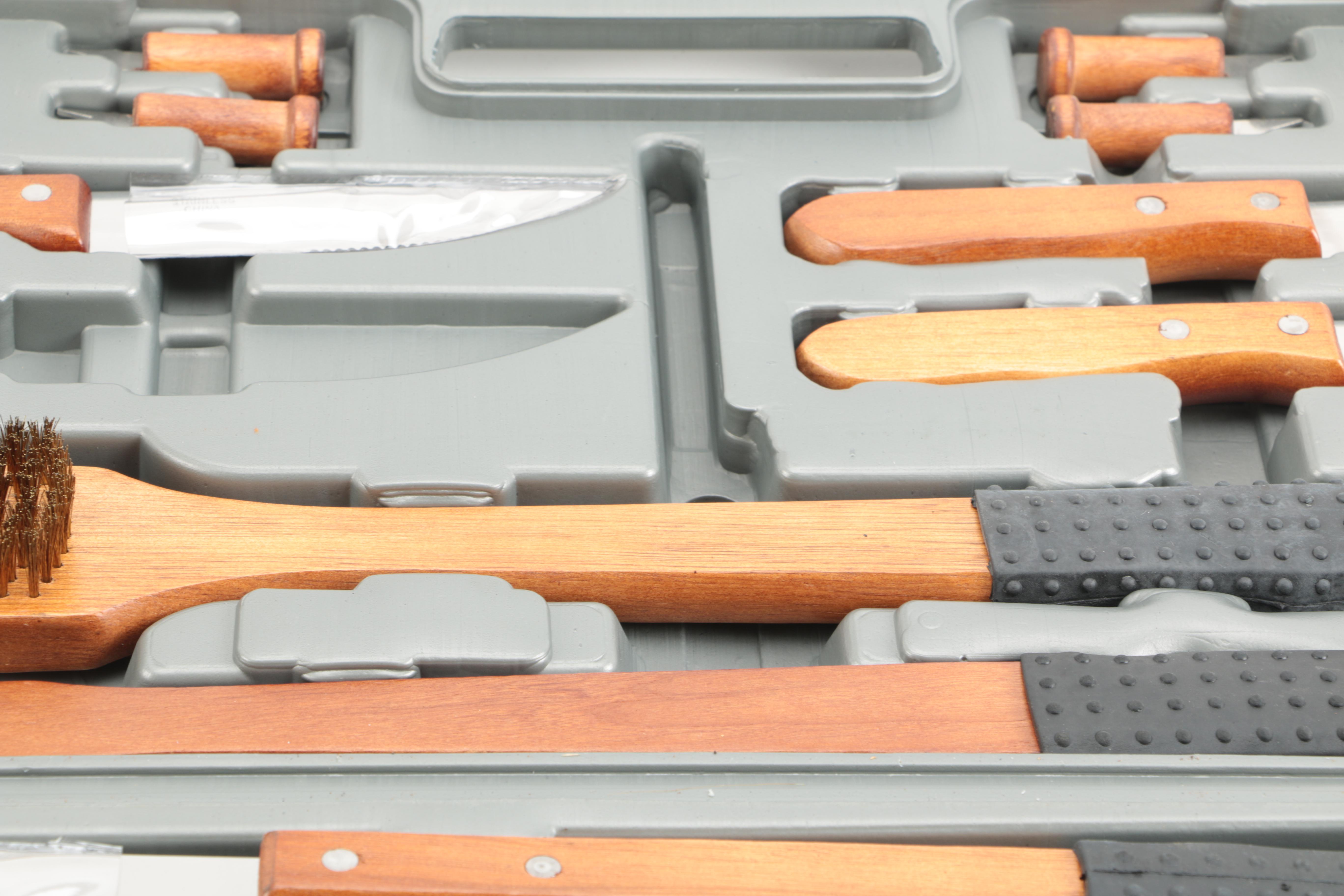 Propane Stove, Barbecue Tool Set and Insect Trap