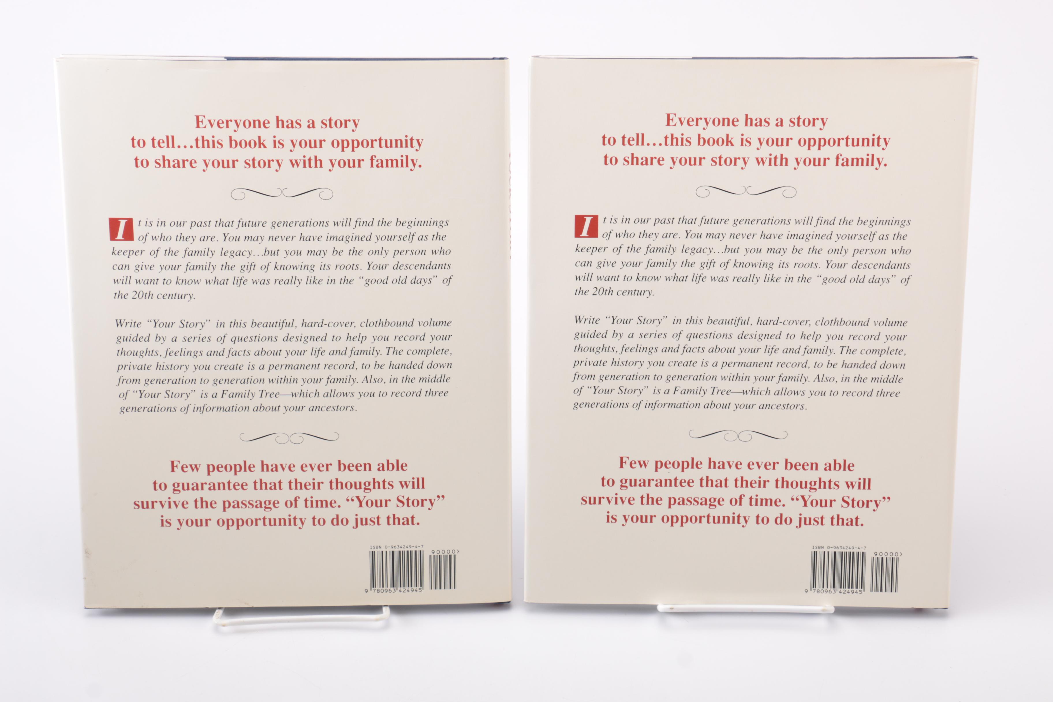 1992 "Your Story" Personal Narrative History Hardcover Books