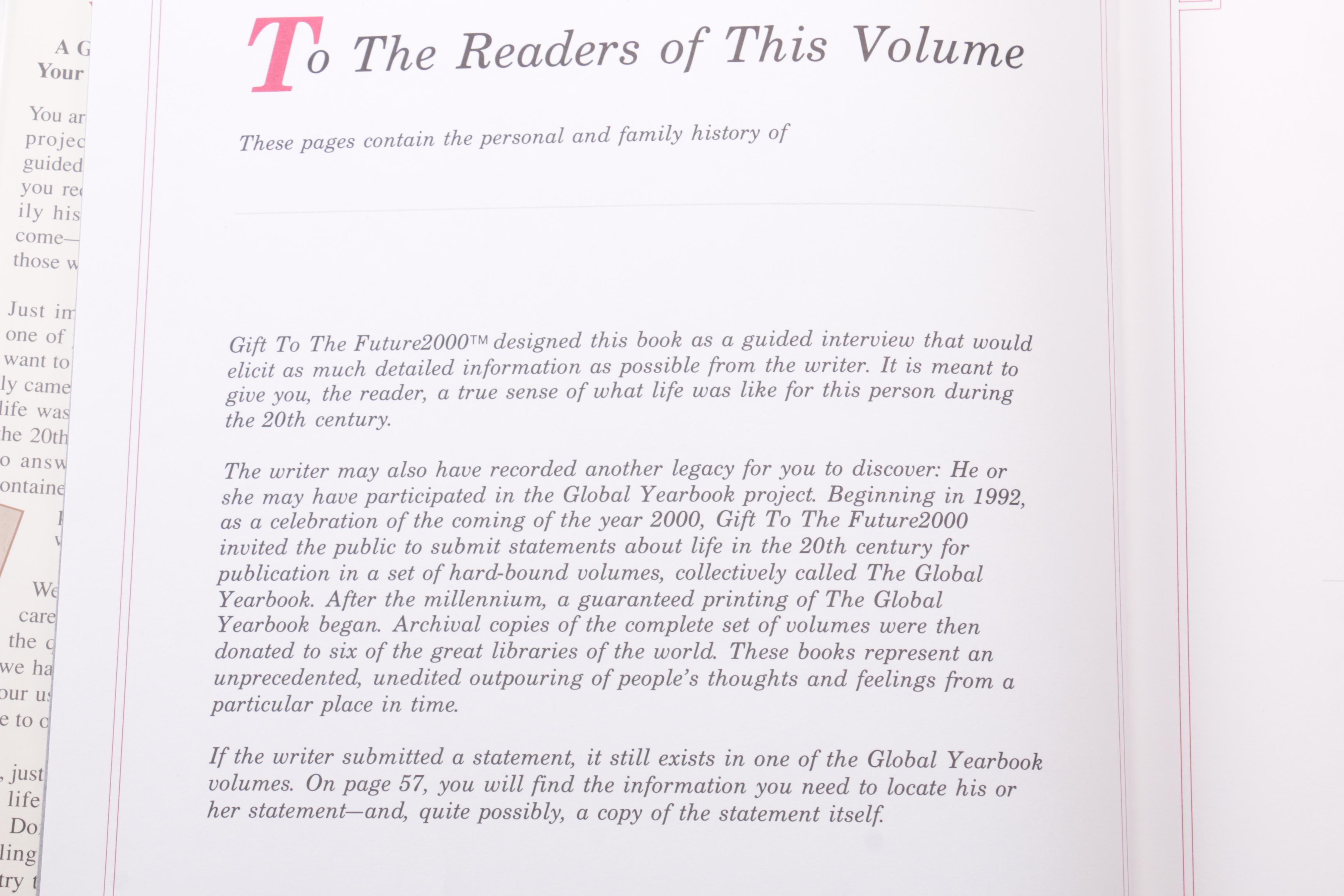 1992 "Your Story" Personal Narrative History Hardcover Books