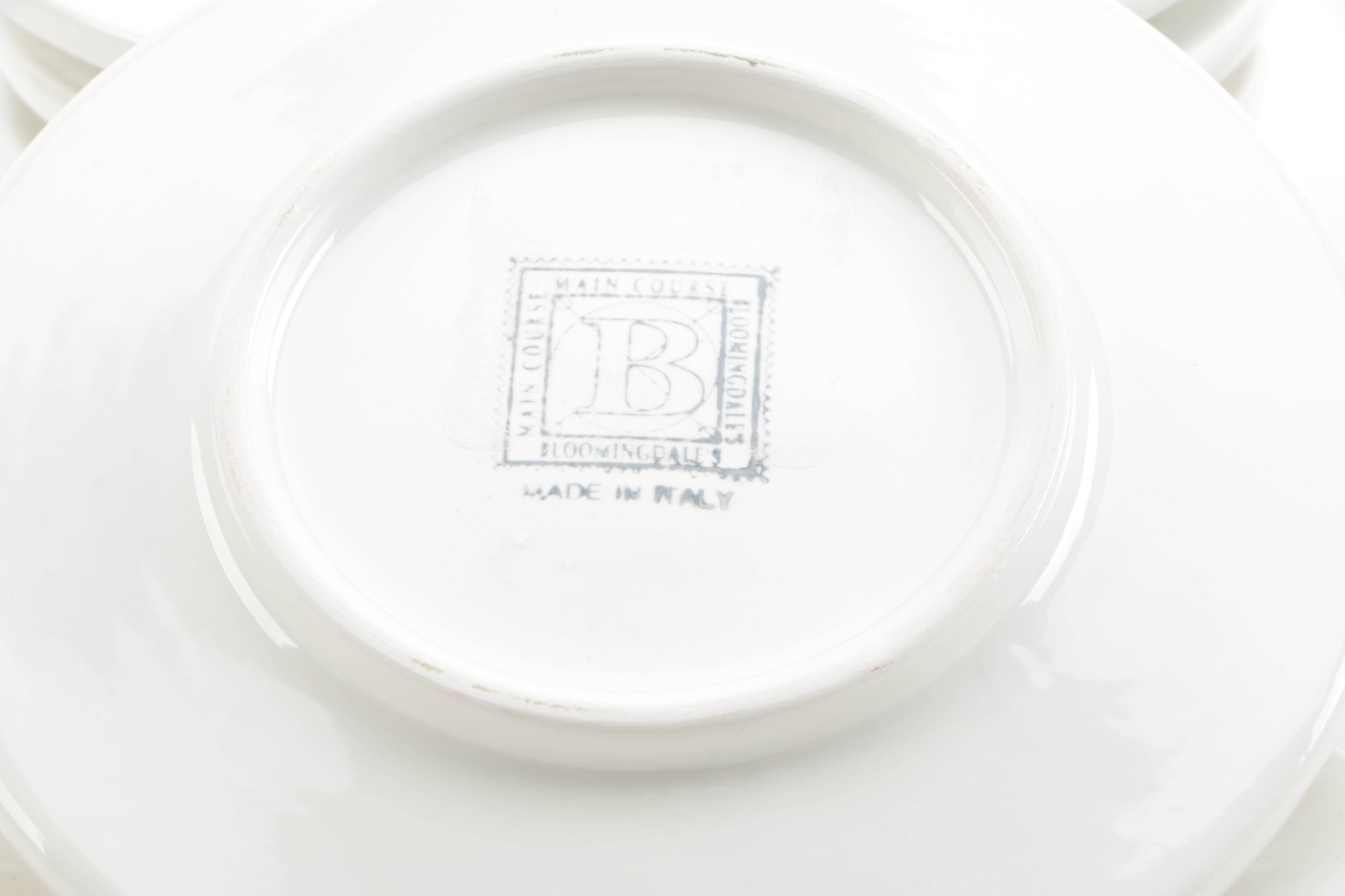 Bloomingdales  Main Course  White Plates and Pitcher