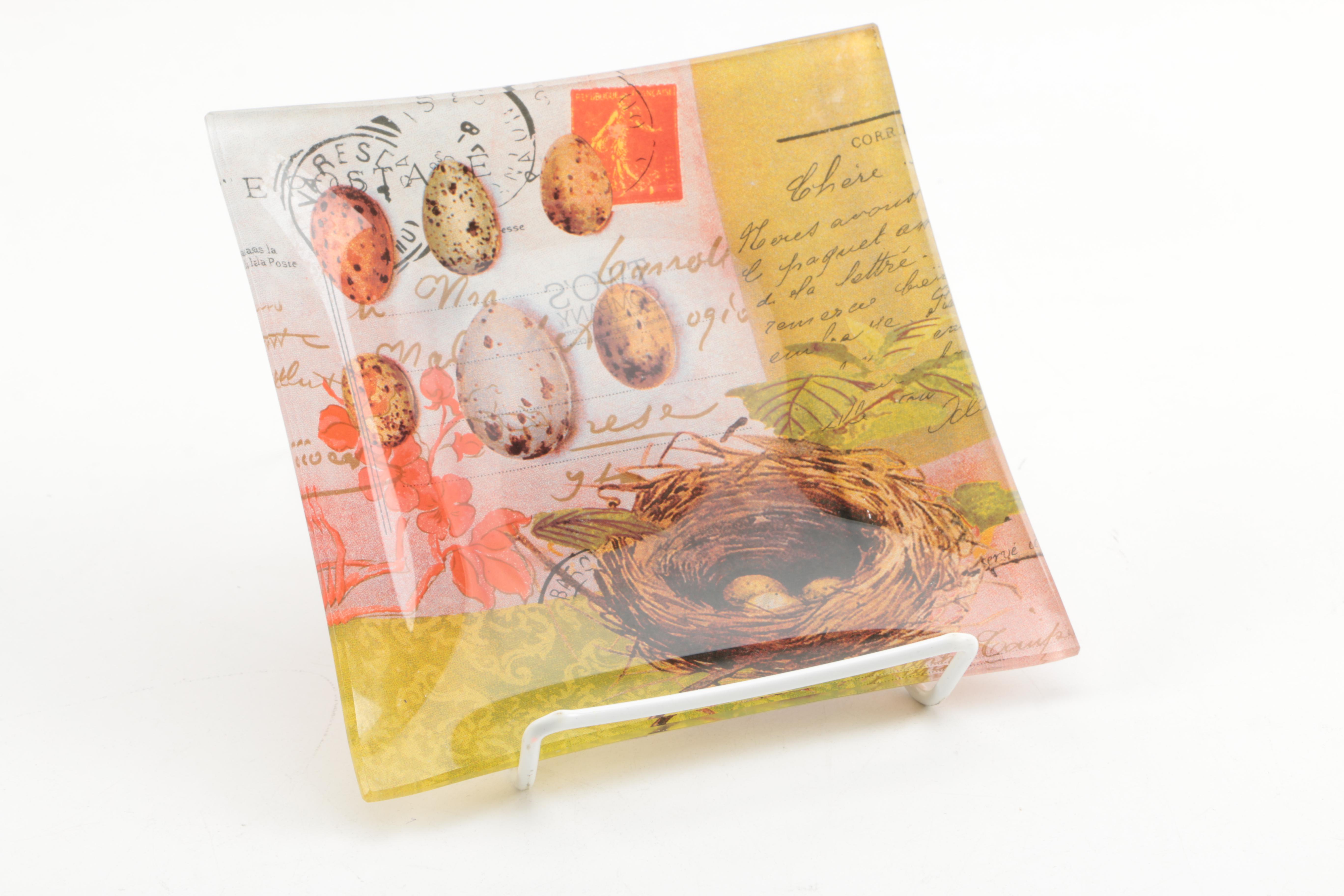 Glass Dishes, Including Val St Lambert, Shrimp Forks and Utensils