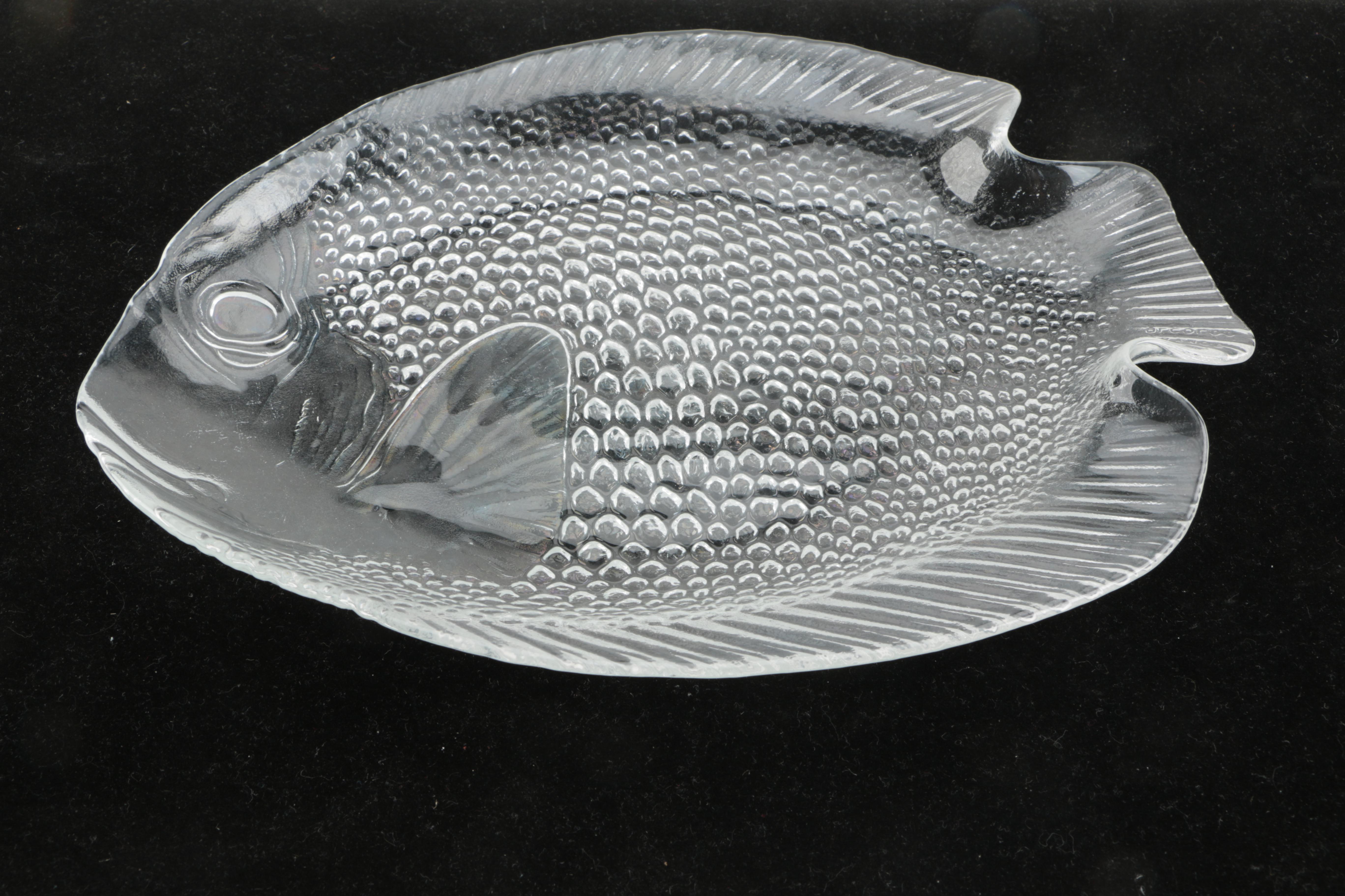 Glass Dishes, Including Val St Lambert, Shrimp Forks and Utensils