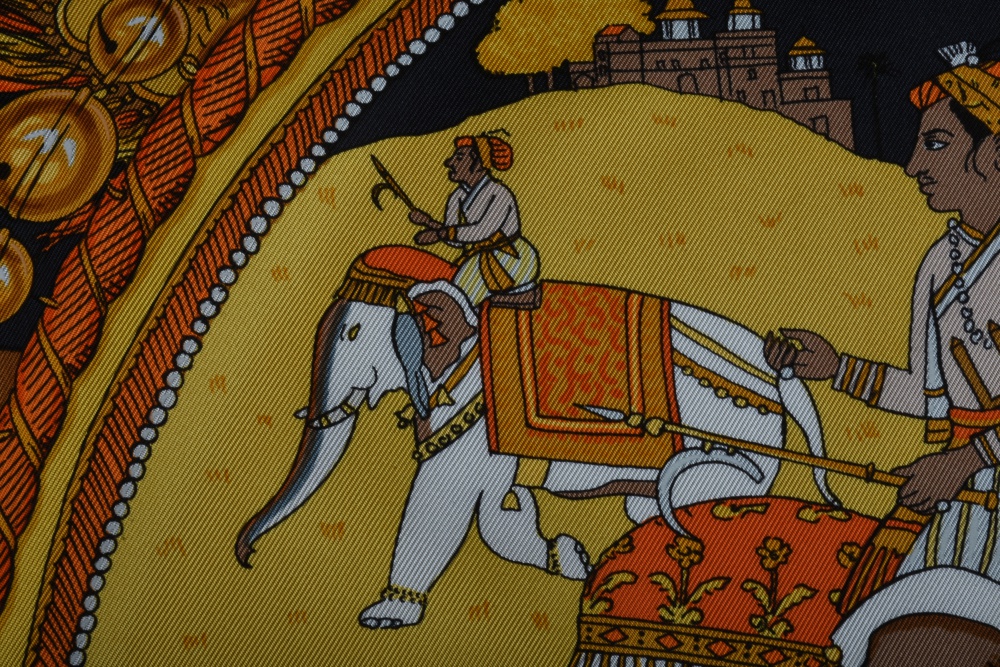 Hermès Silk "Caparacons de la France et de l'Inde" Scarf