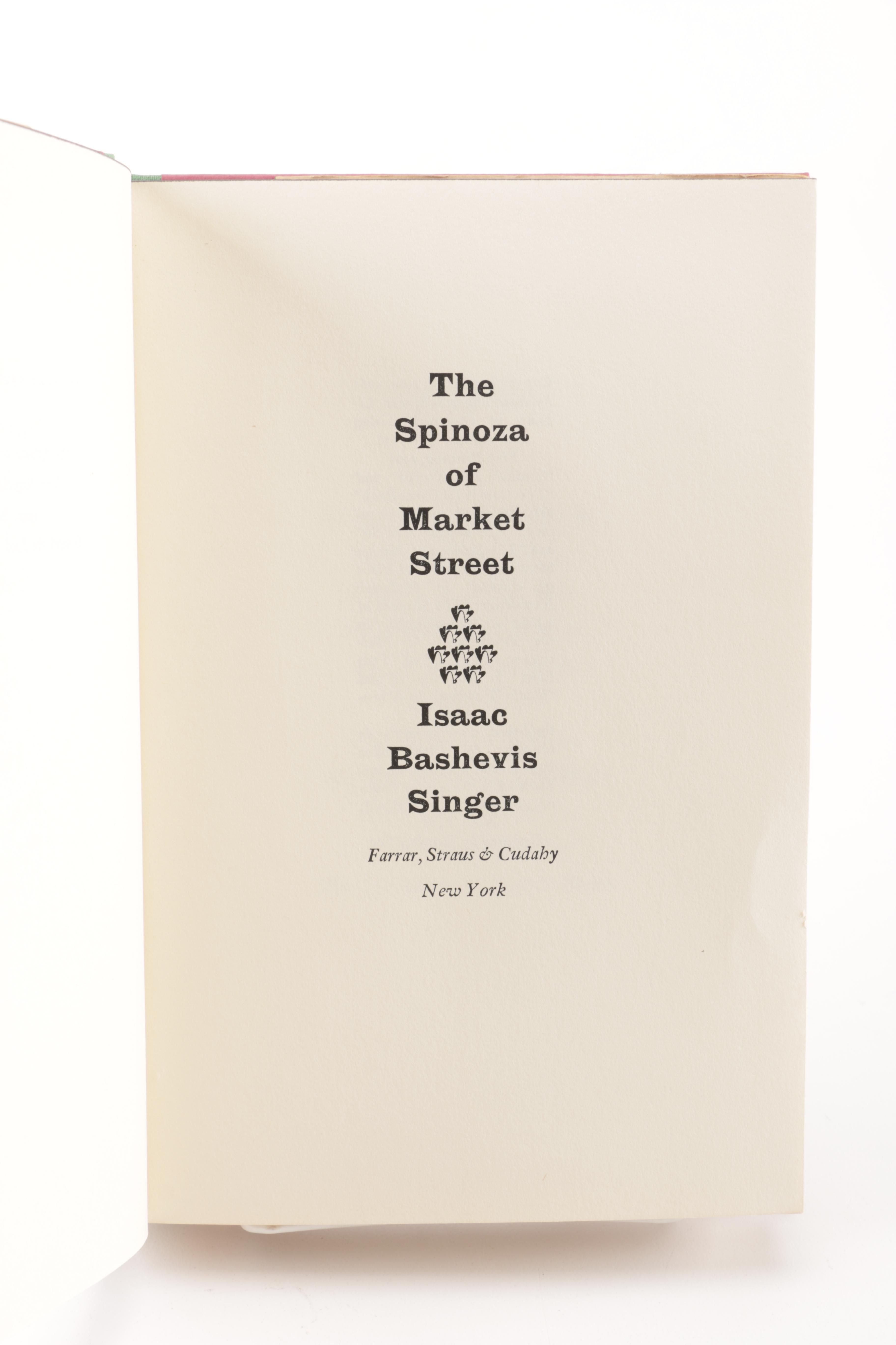 1961 Signed First Edition "The Spinoza of Market Street" by Isaac Bashevis Singer