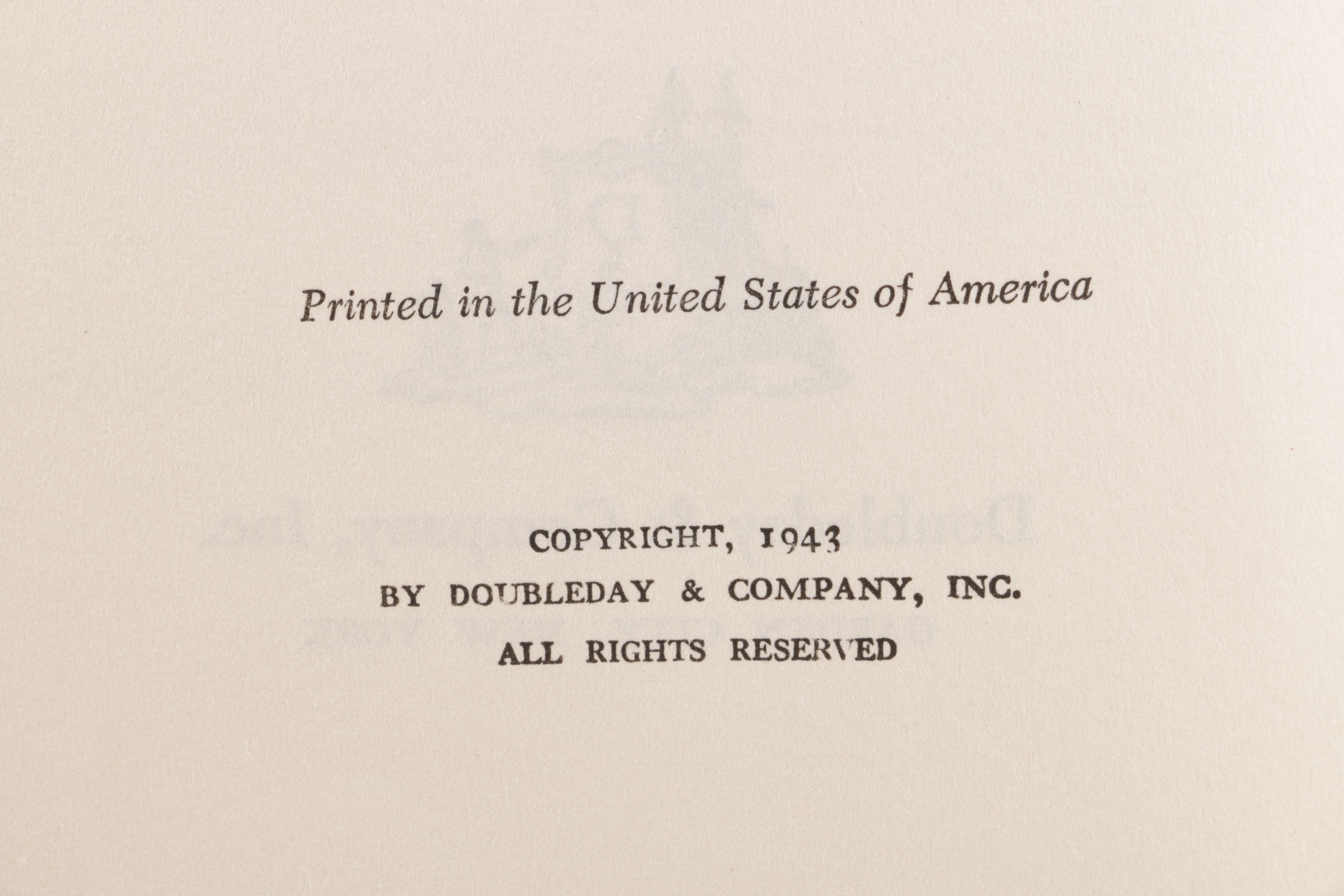 1943 Signed First Edition "Seven Came Through" by Eddie Rickenbacker