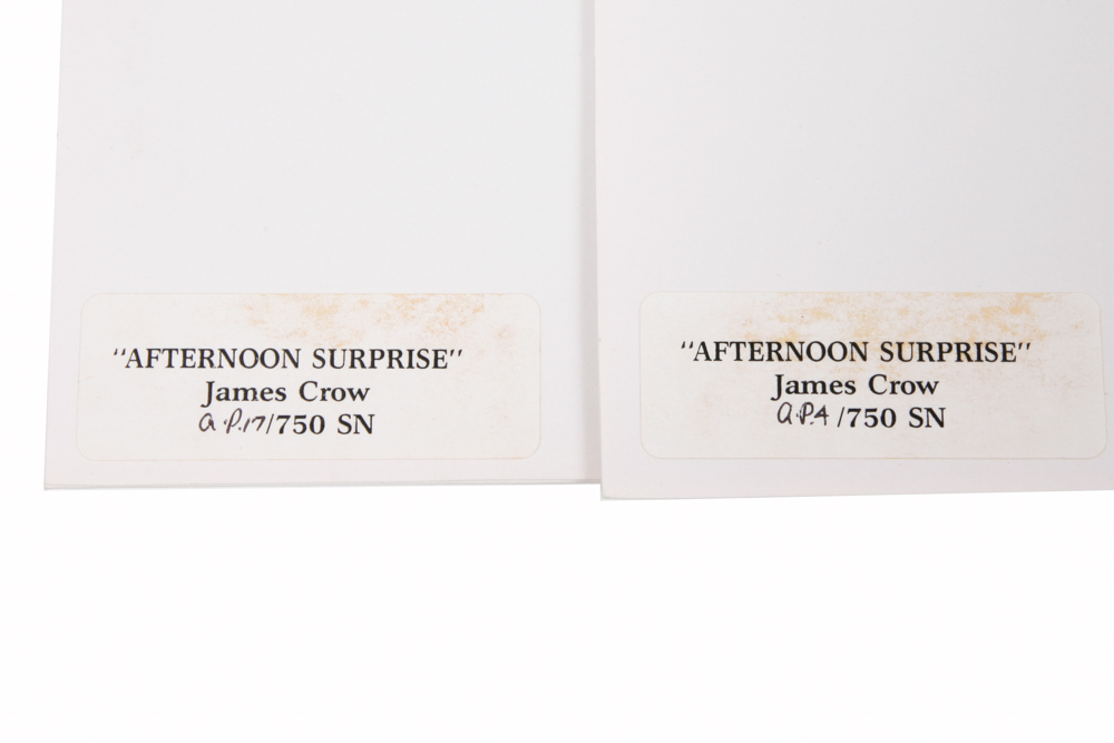 Seven James Crow Offset Lithographs "Afternoon Surprise"