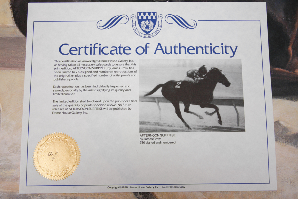 Seven James Crow Offset Lithographs "Afternoon Surprise"