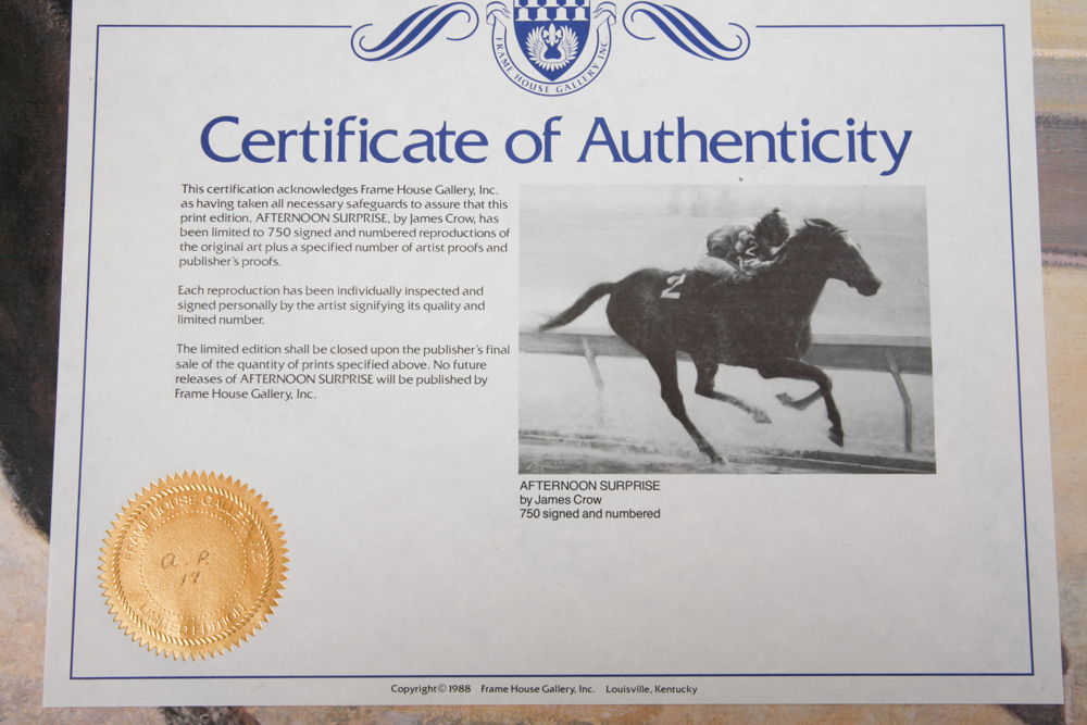 Seven James Crow Offset Lithographs "Afternoon Surprise"