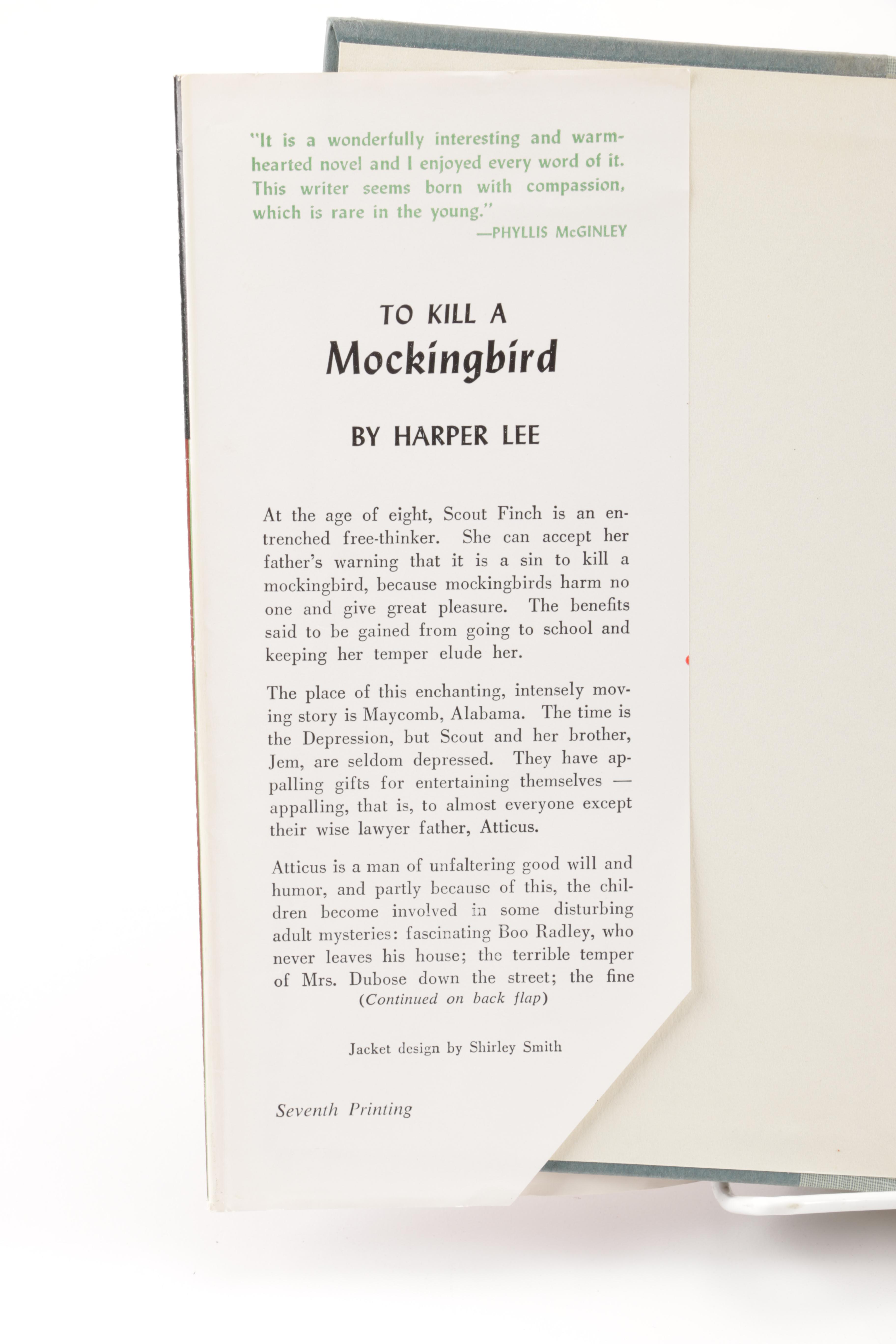1960 Early Printing "To Kill a Mocking Bird" by Harper Lee
