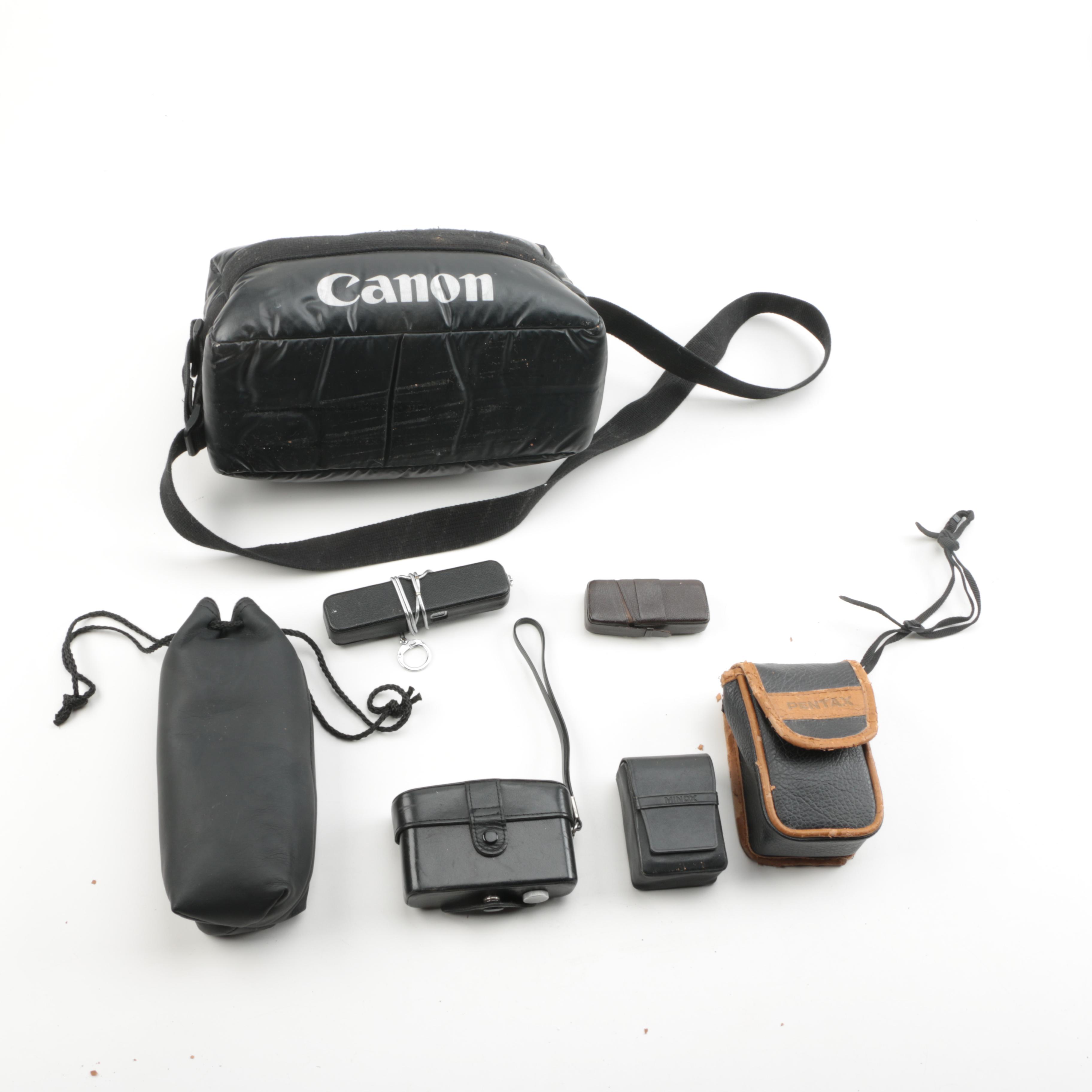 Canon, Pentax and  Minox Cameras With Accessories
