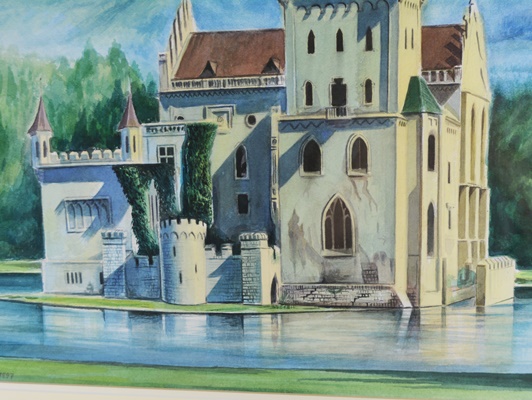 El Nour Hamad Original Castle Watercolor