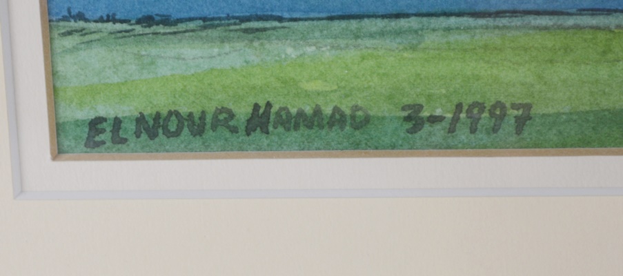 El Nour Hamad Original Castle Watercolor