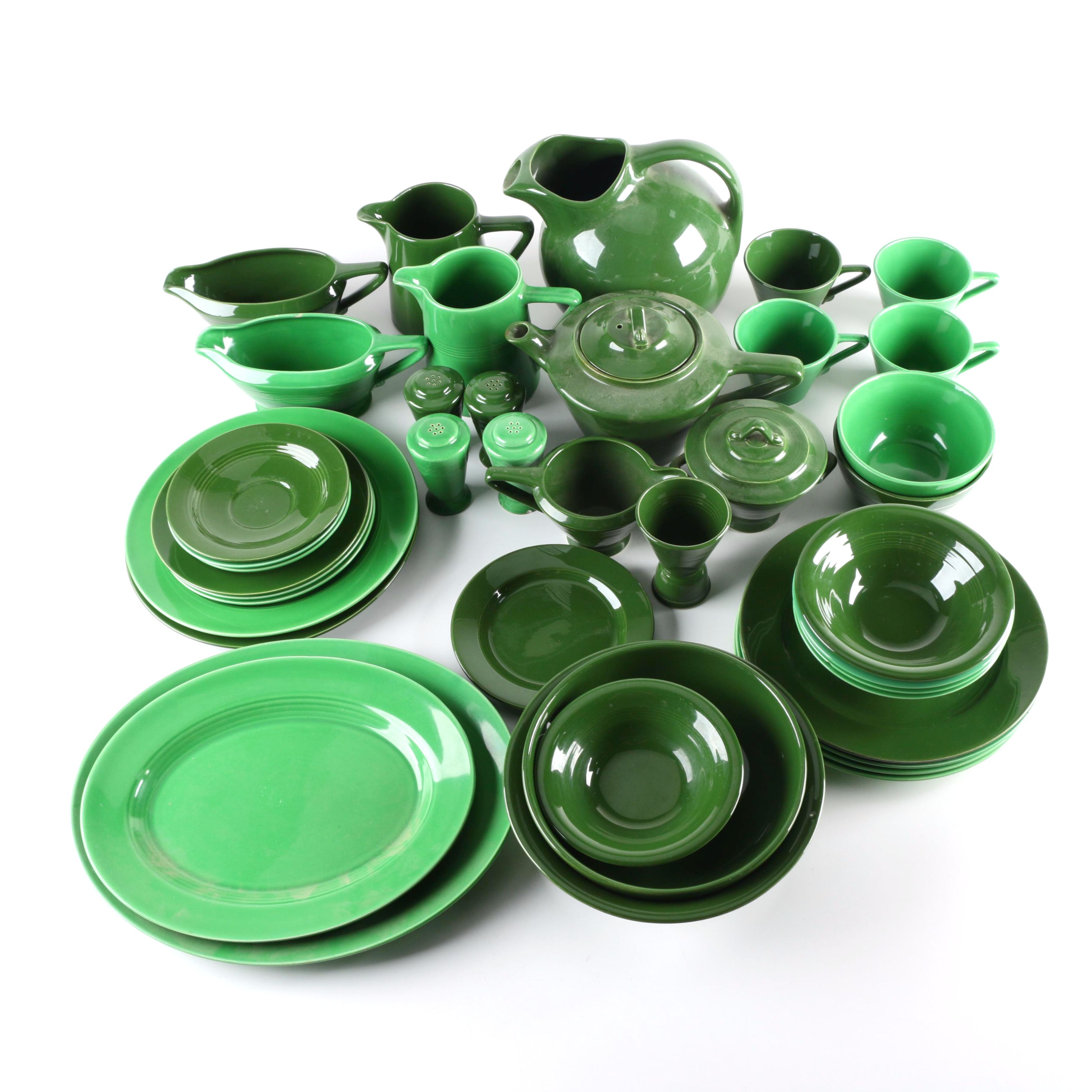 Vintage Homer Laughlin "Harlequin" Green Ceramic Tableware