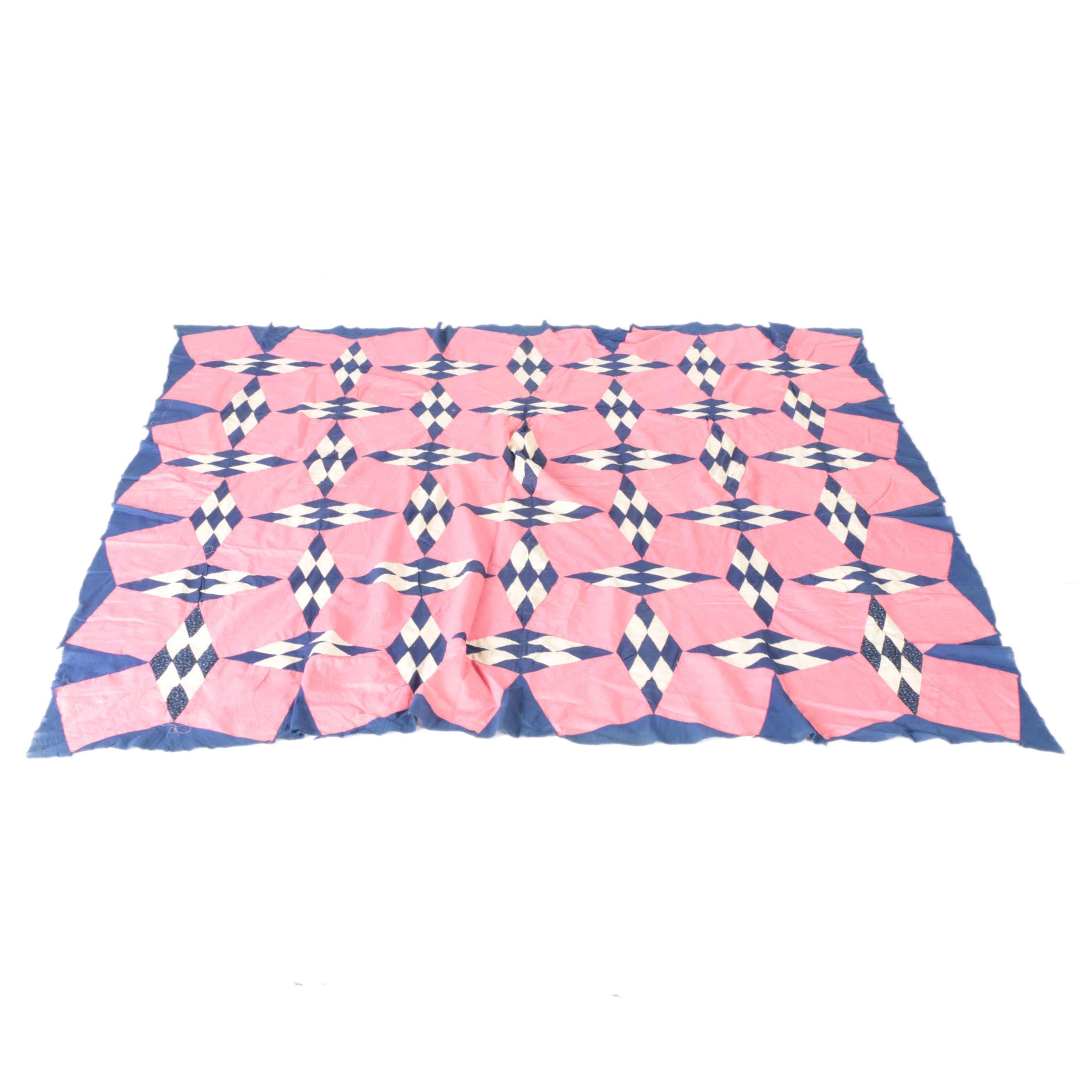 Antique Diamond Pieced Textile