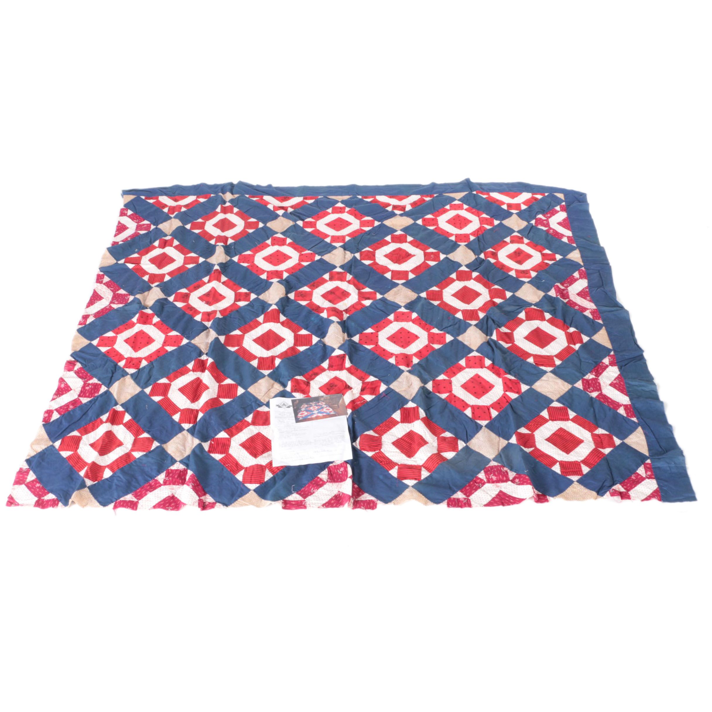 Antique "Rolling Stone" Mosaic Quilt