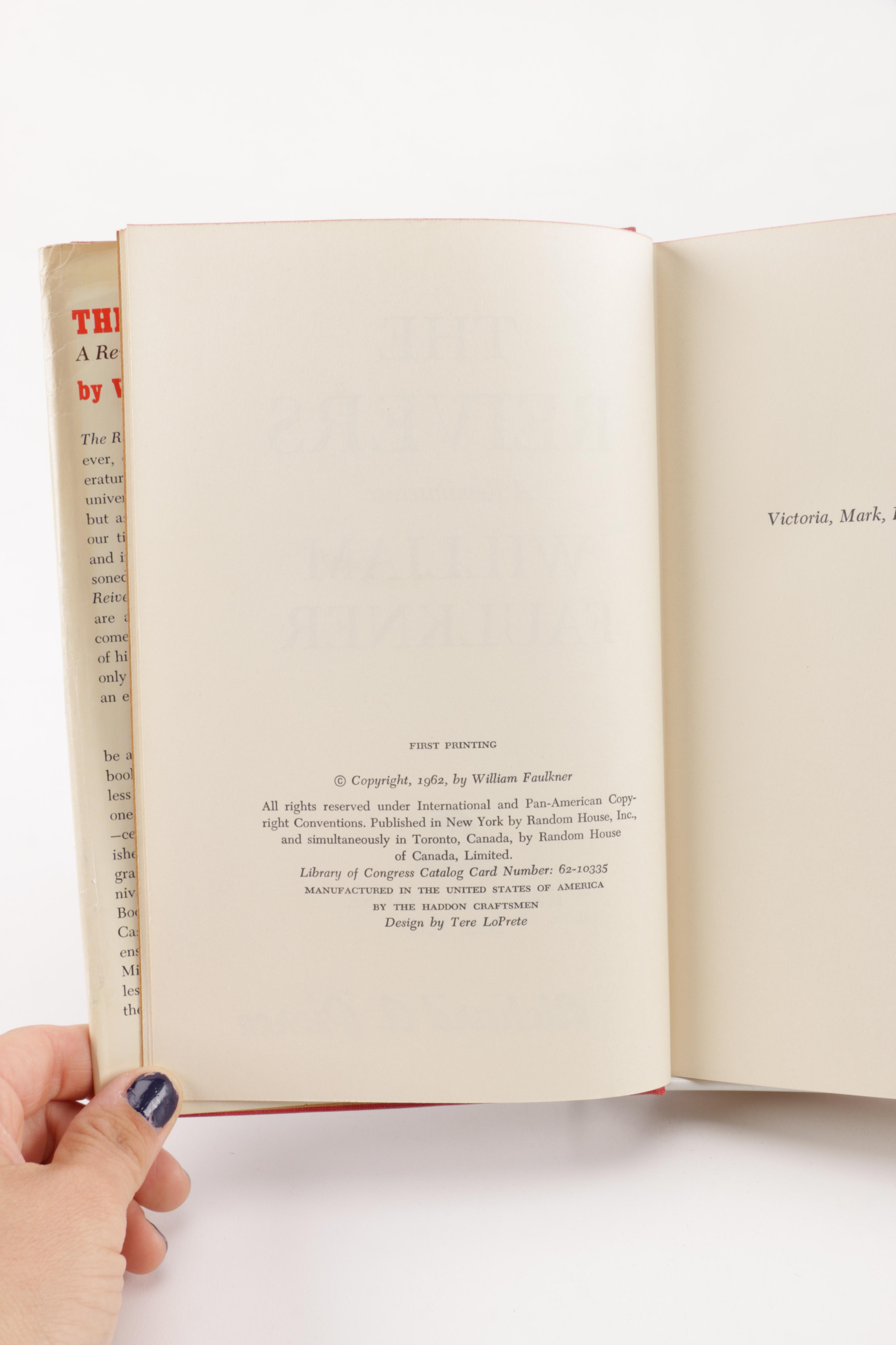 1962 First Edition "The Reivers" by William Faulkner