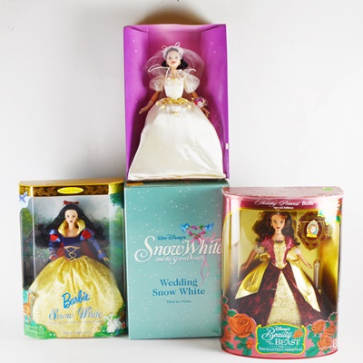 Barbie Snow White, Wedding Snow White and Holiday Princess Belle Collectible Dolls