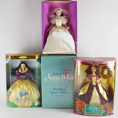 Barbie Snow White, Wedding Snow White and Holiday Princess Belle Collectible Dolls