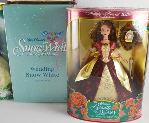 Barbie Snow White, Wedding Snow White and Holiday Princess Belle Collectible Dolls