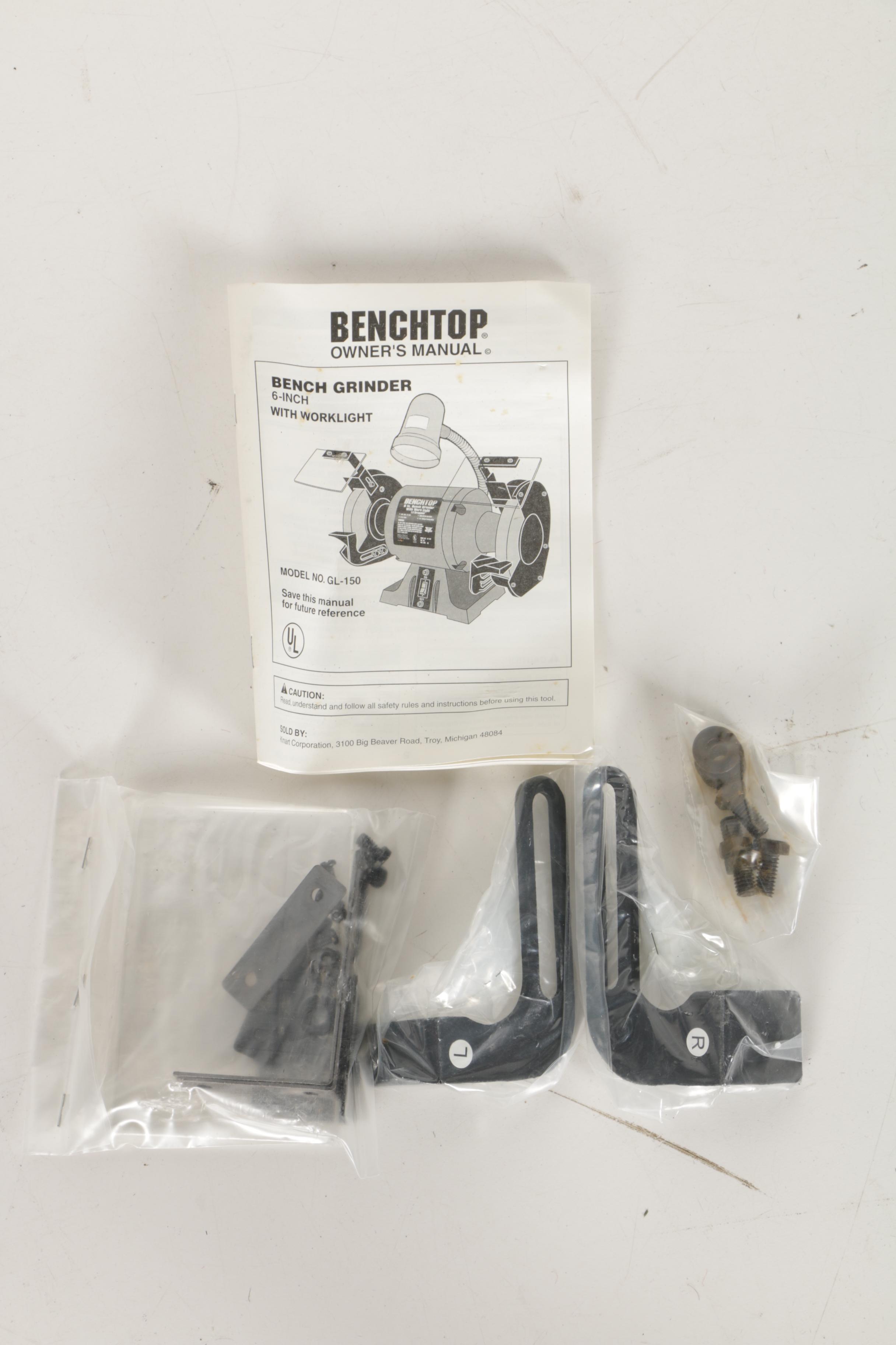 Benchtop 6" "Bench Grinder With Work Light"
