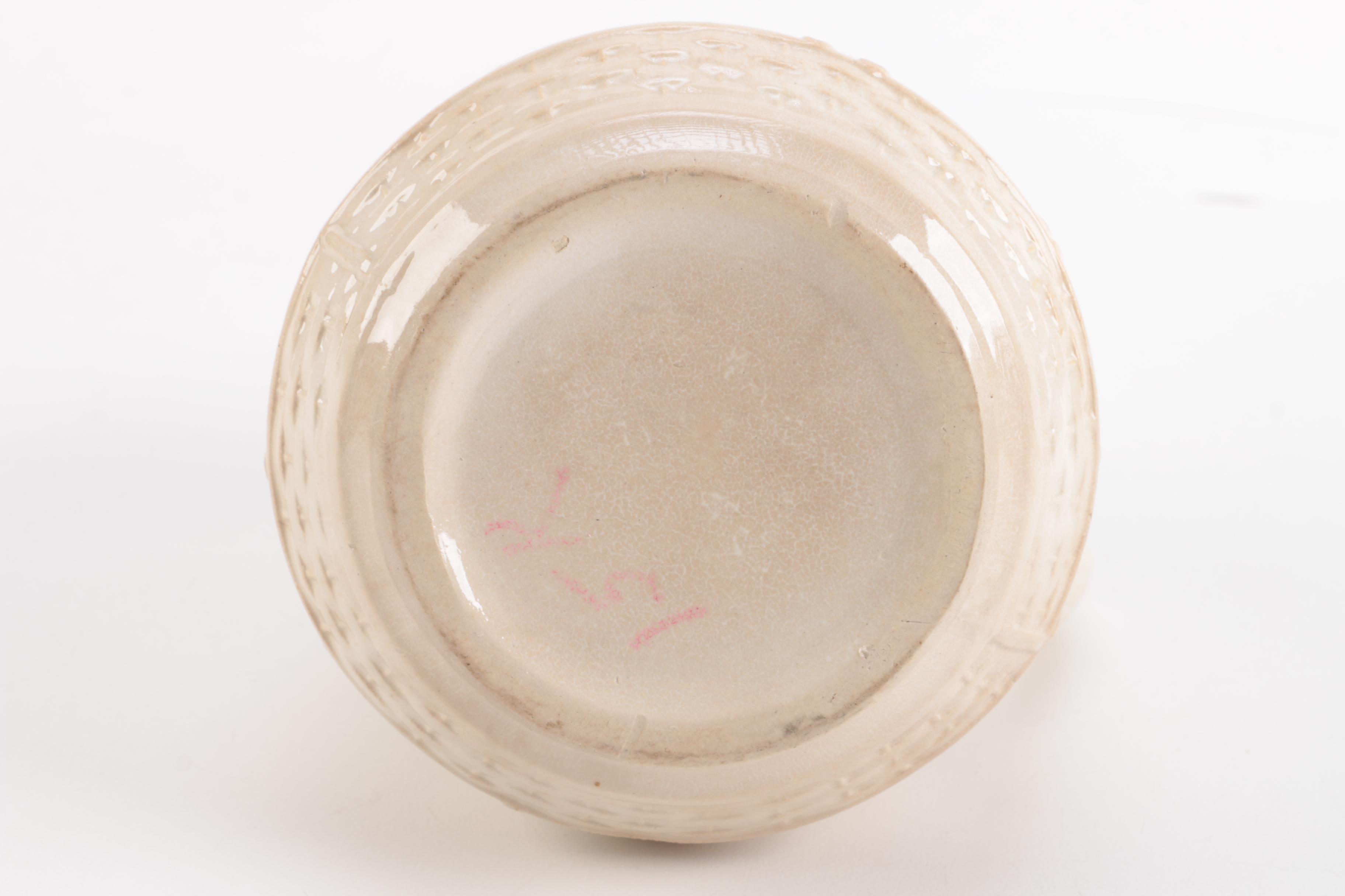 Antique English Parain Ware Jug and Pink Depression Glass Platter