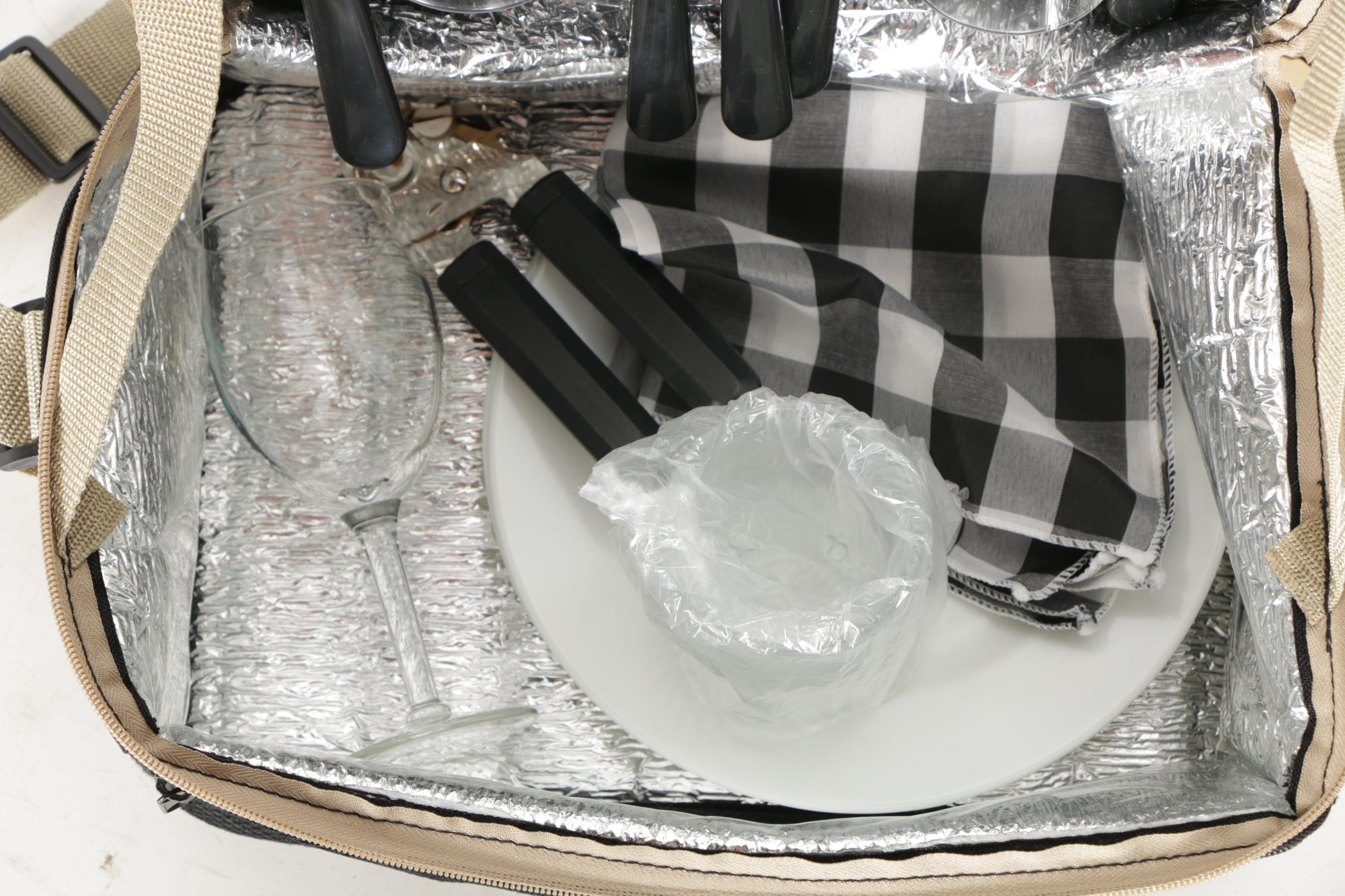 Picnic Accessories Including Baskets, Plates, Flatware and More