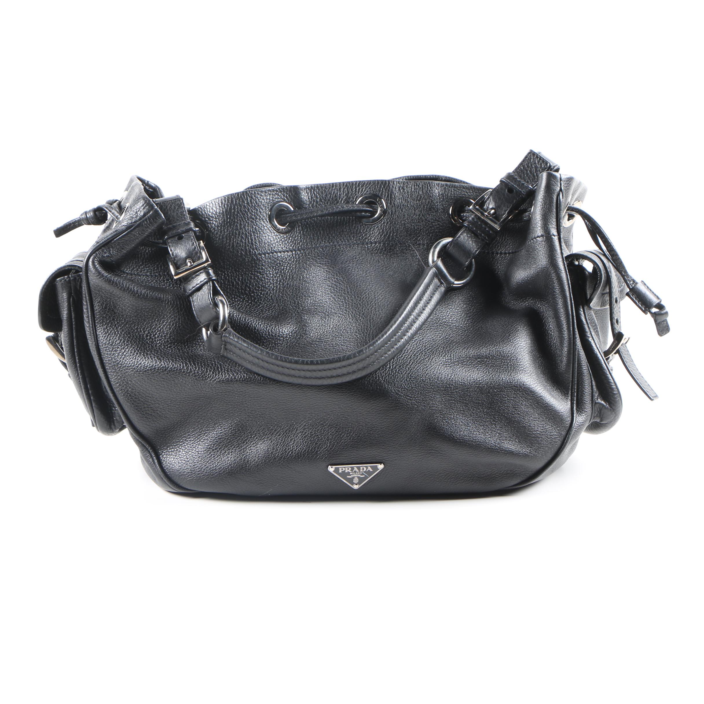 Prada Black Leather Shoulder Bag