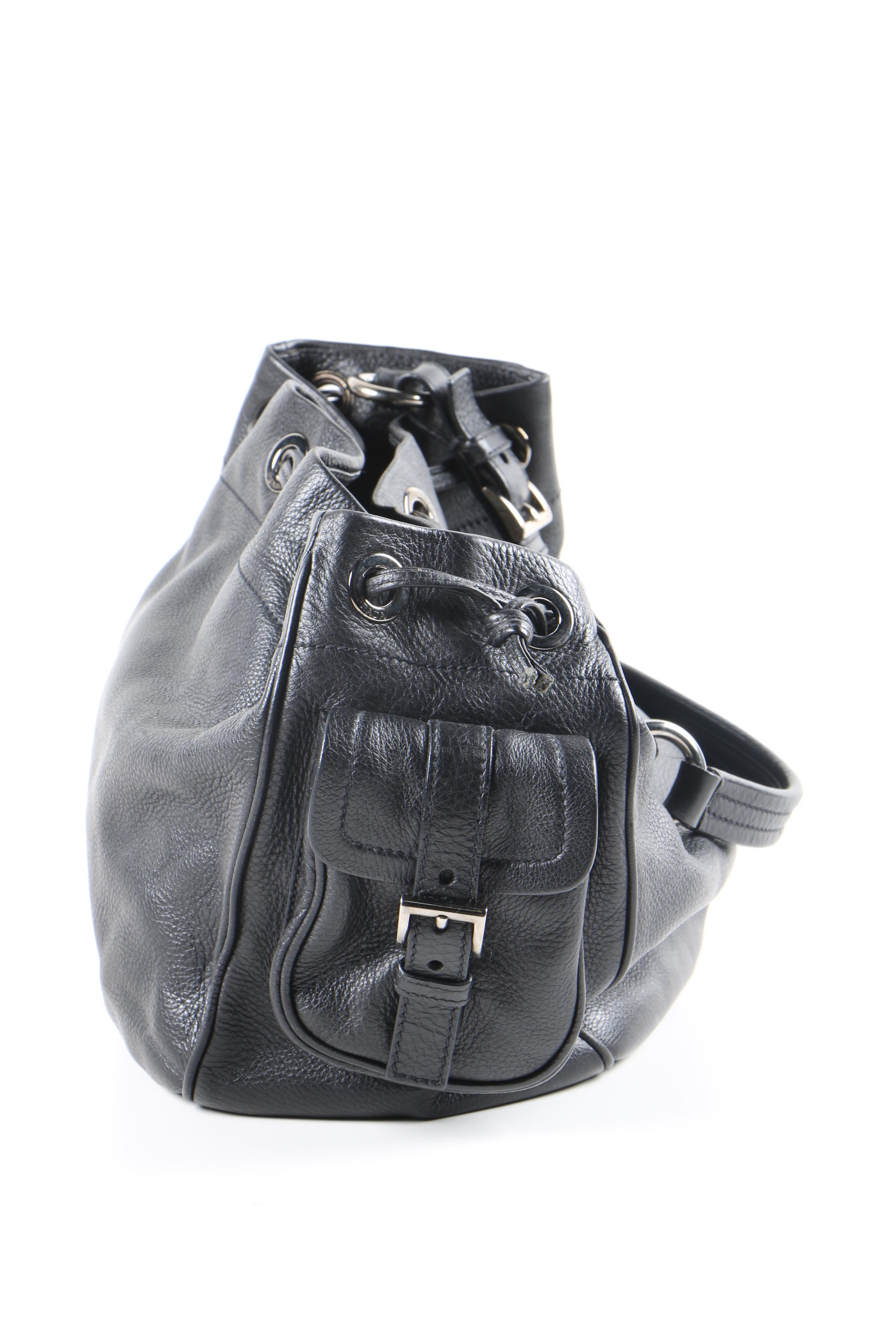 Prada Black Leather Shoulder Bag