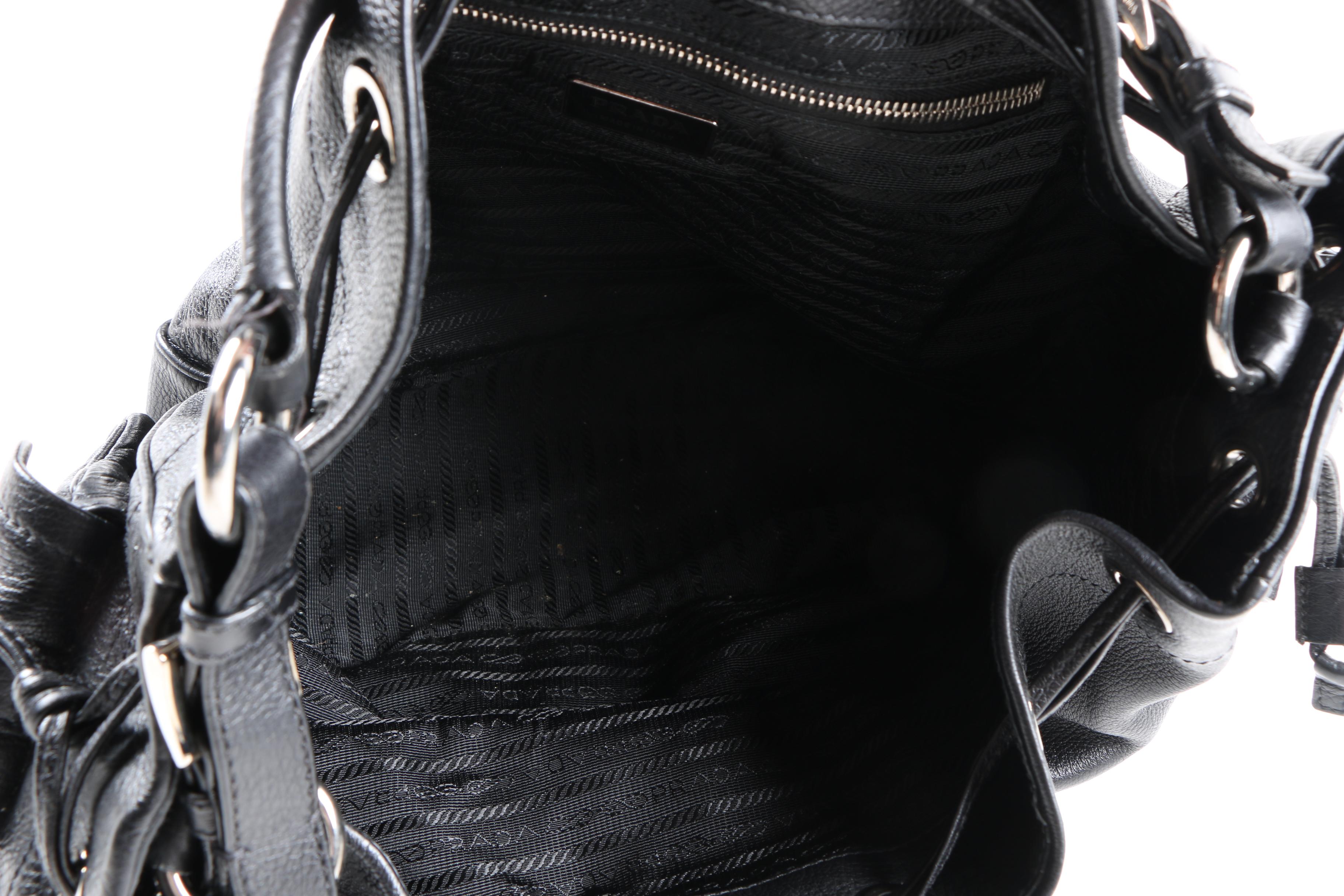 Prada Black Leather Shoulder Bag