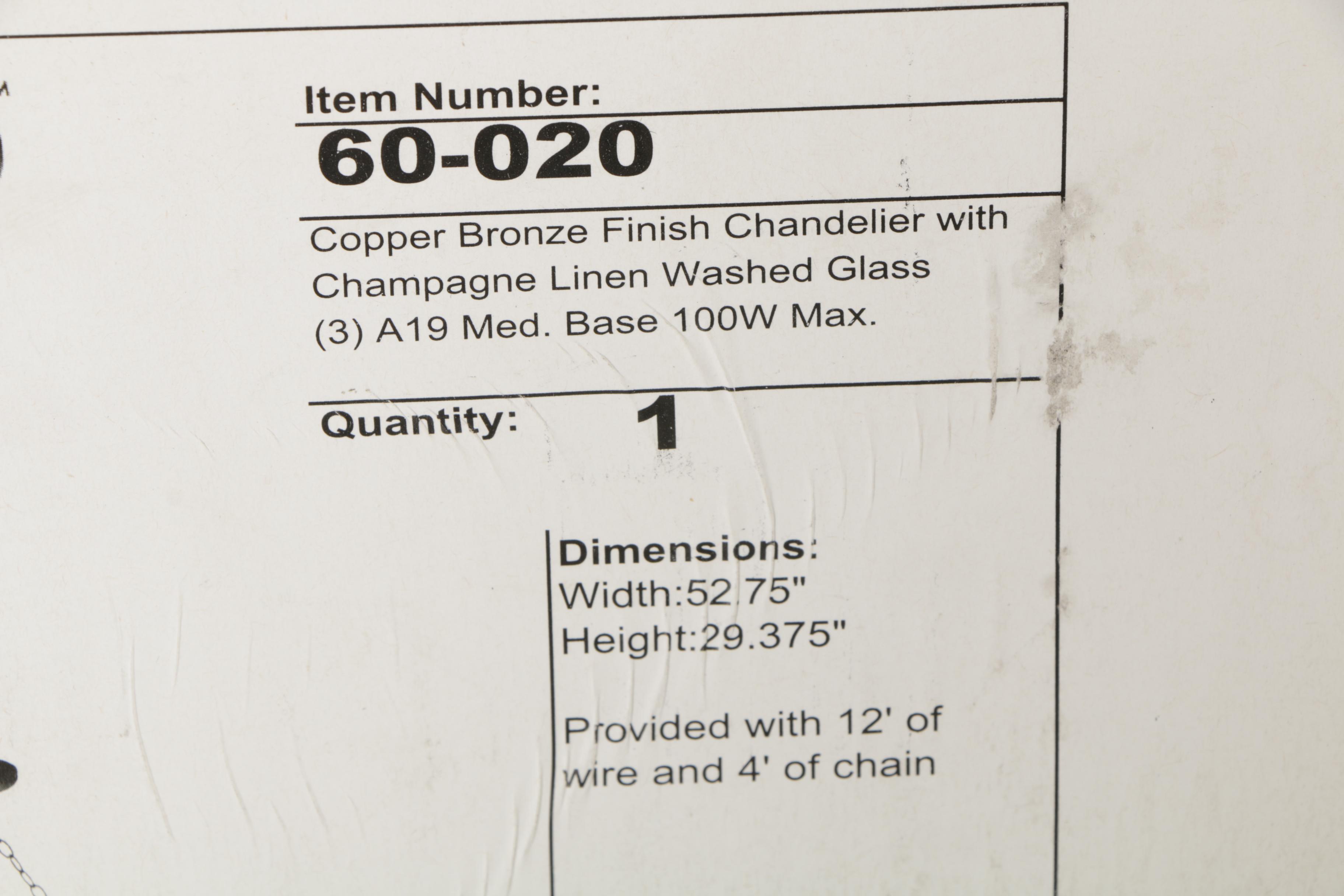 Nuvo Lighting "Moulan" Glass and Metalwork Chandlier