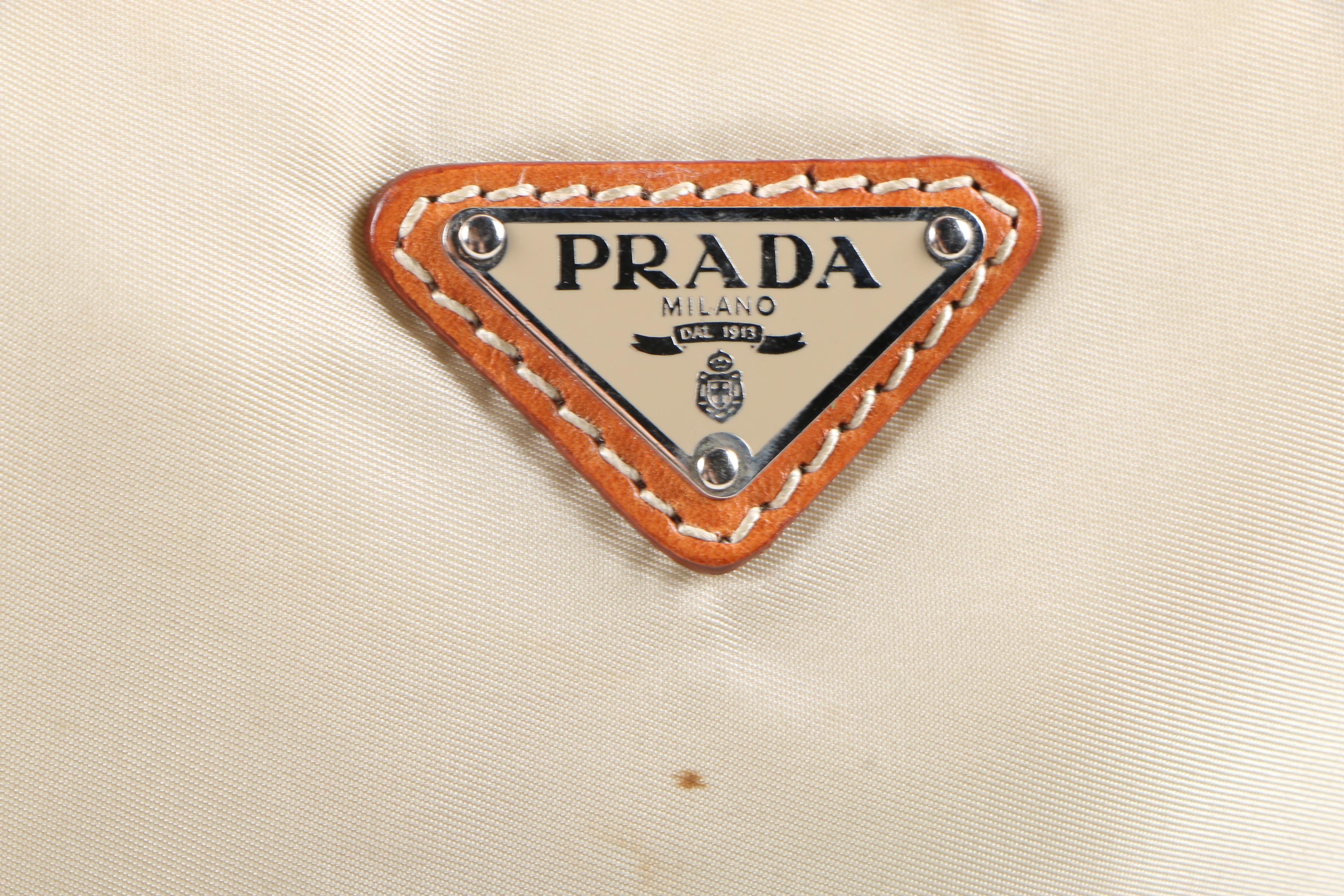 Prada Woven Leather Handle Shoulder Bag