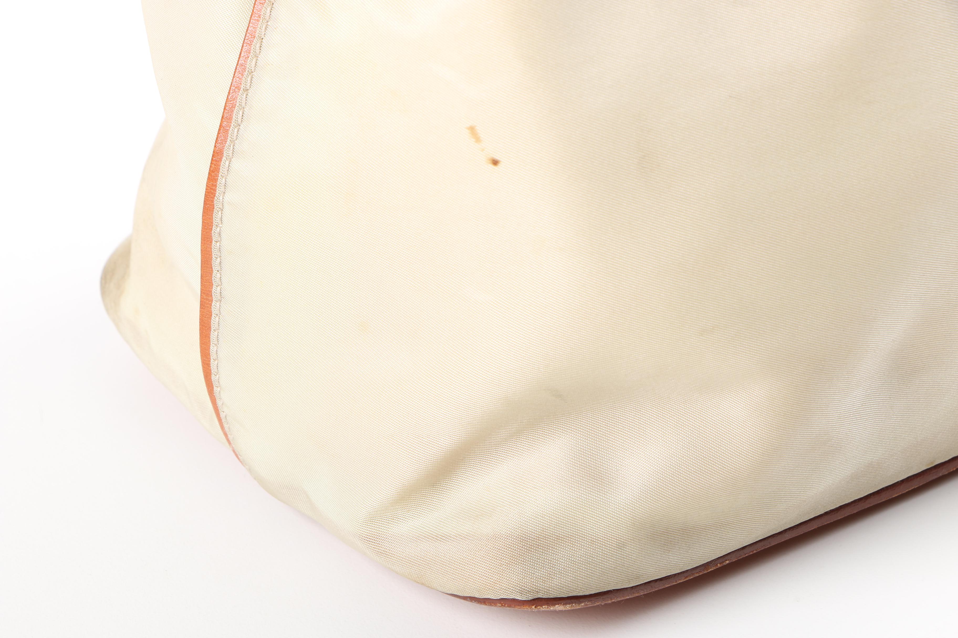 Prada Woven Leather Handle Shoulder Bag