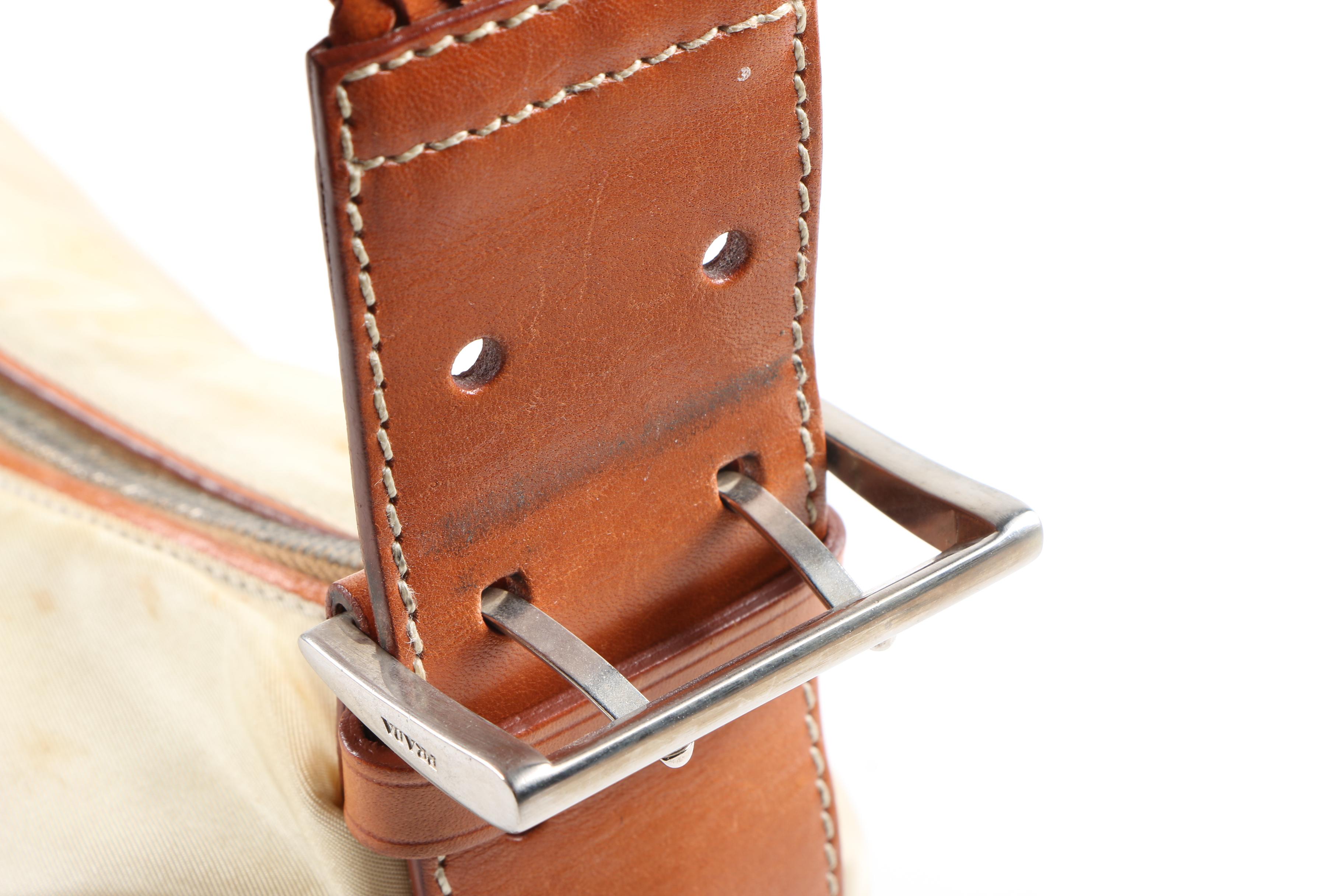 Prada Woven Leather Handle Shoulder Bag