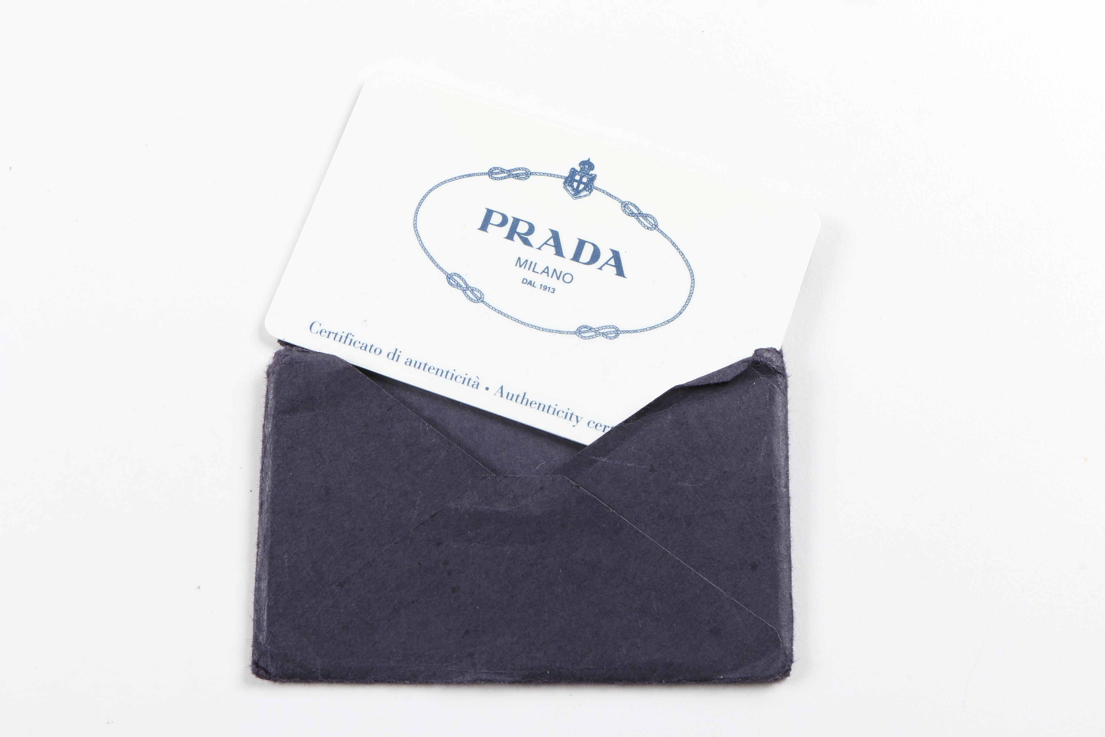 Prada Woven Leather Handle Shoulder Bag