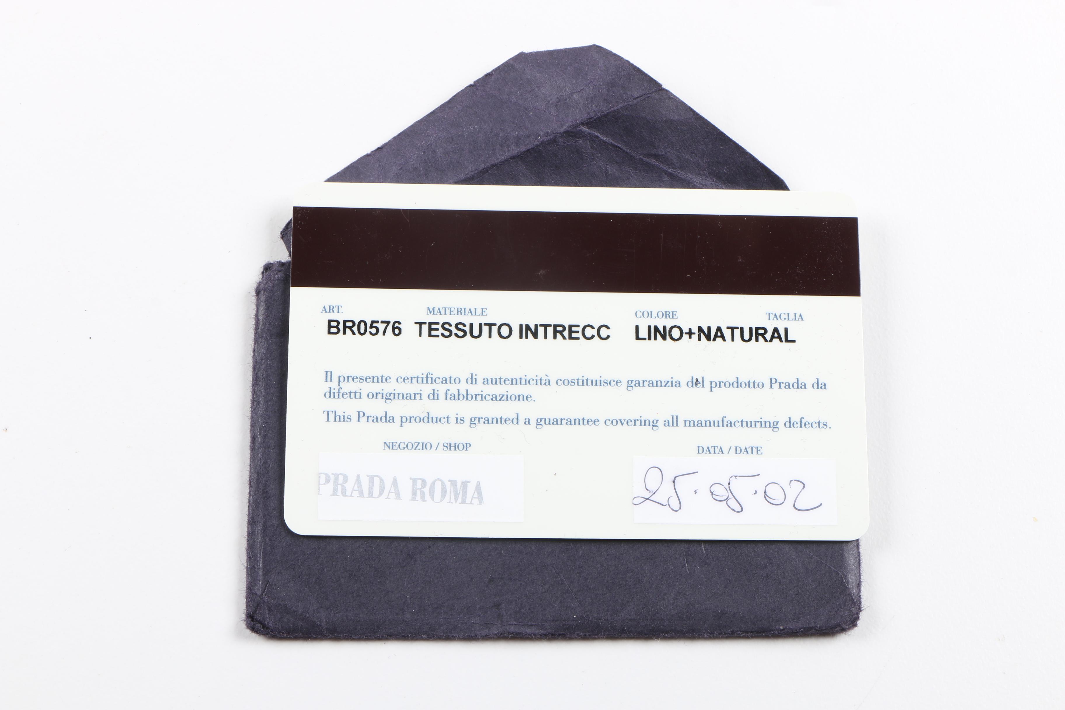 Prada Woven Leather Handle Shoulder Bag