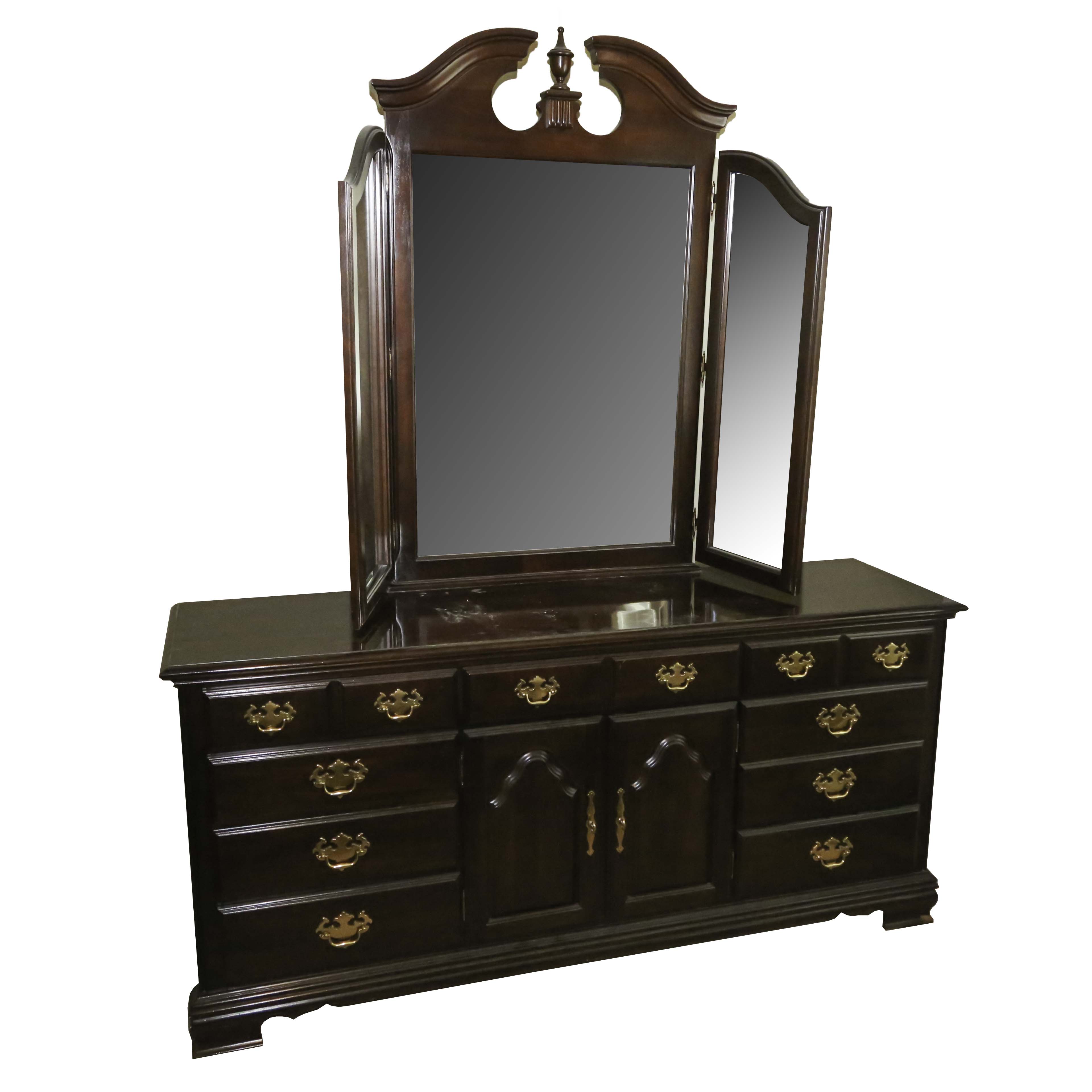 Chippendale Style "Cherry Mountain" Mirrored Dresser by Kincaid