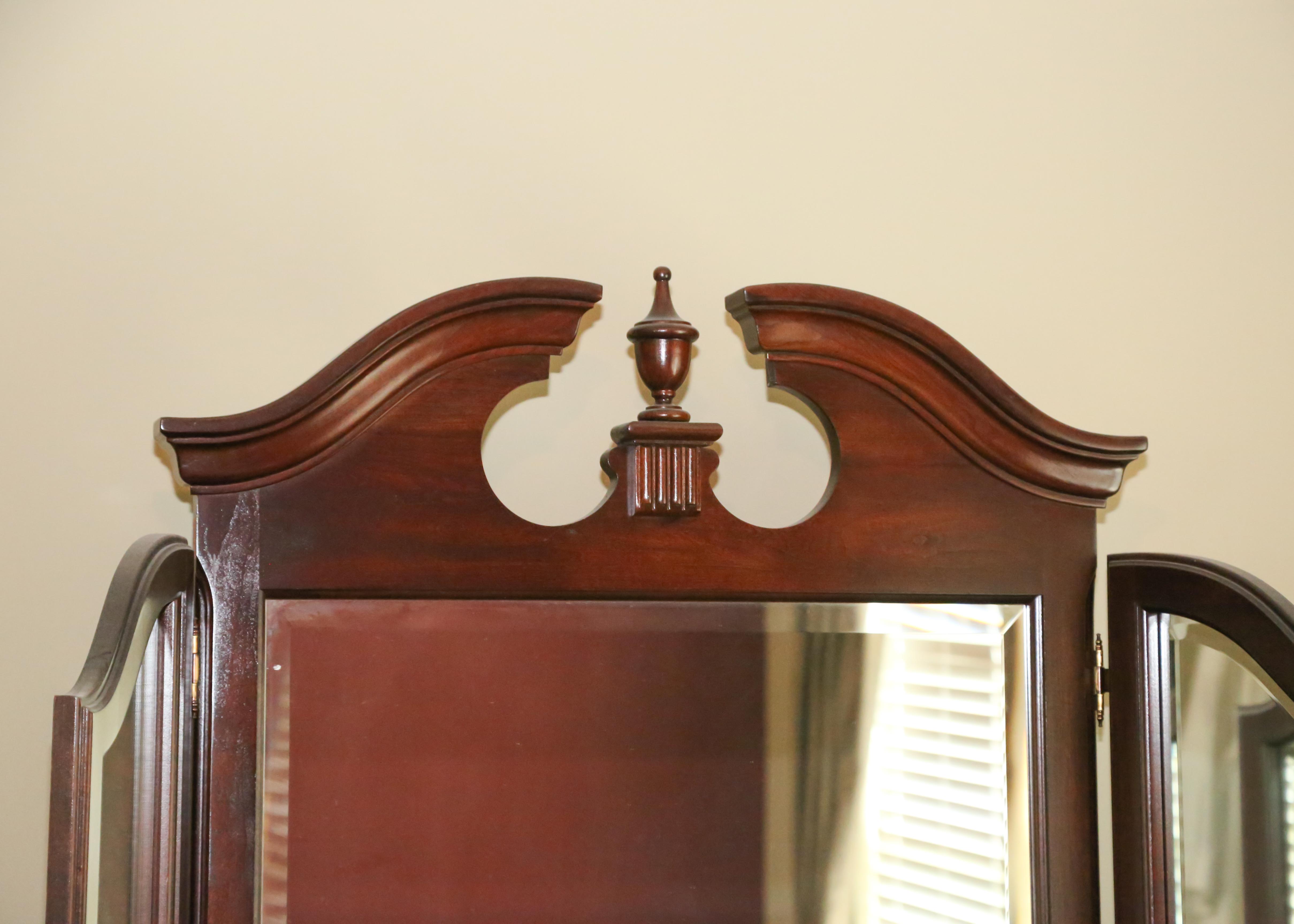 Chippendale Style "Cherry Mountain" Mirrored Dresser by Kincaid