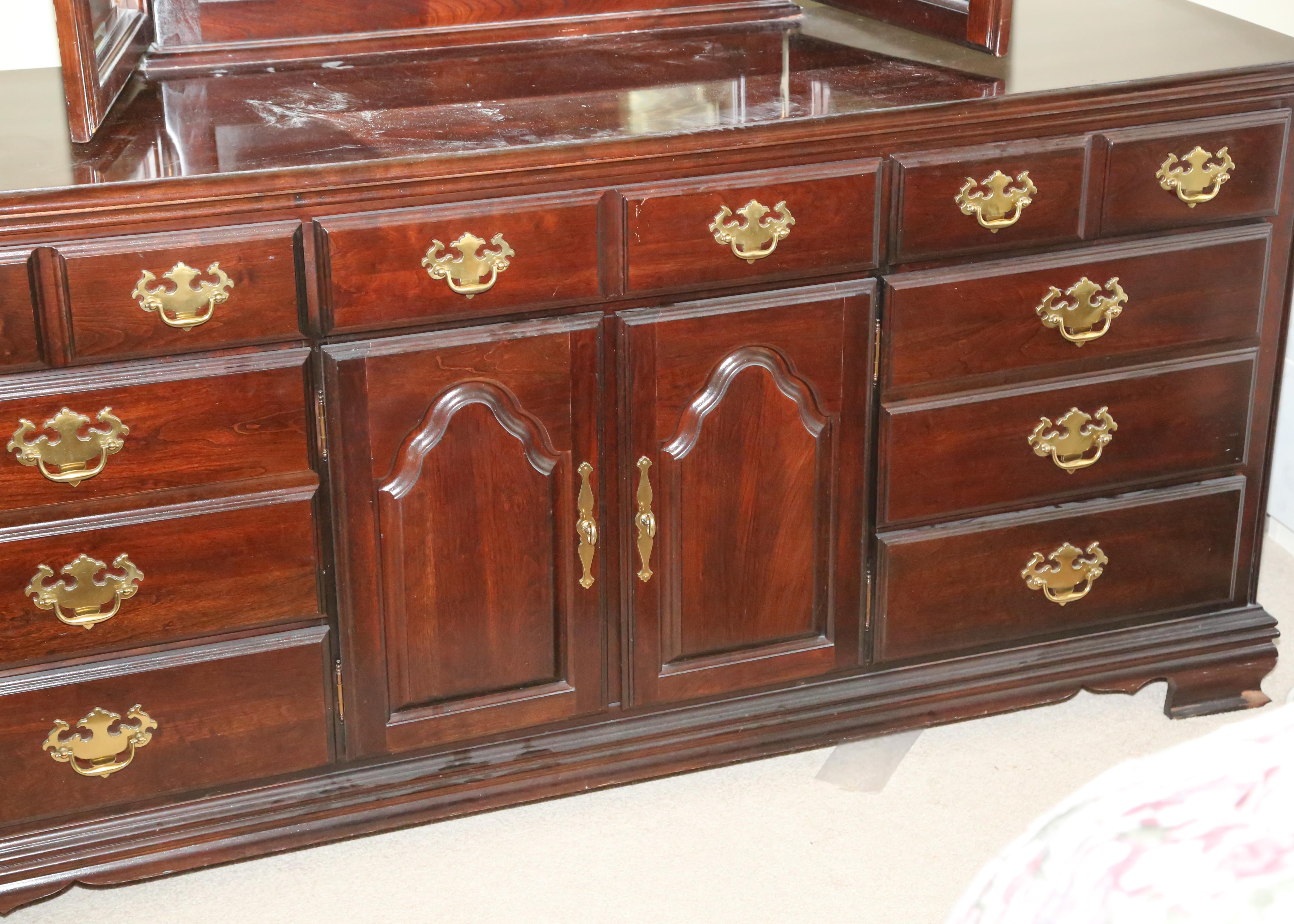 Chippendale Style "Cherry Mountain" Mirrored Dresser by Kincaid