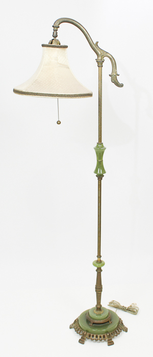 Vintage Brass and Jadeite Floor Lamp