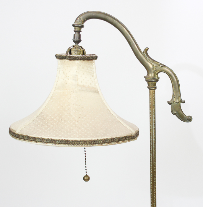 Vintage Brass and Jadeite Floor Lamp