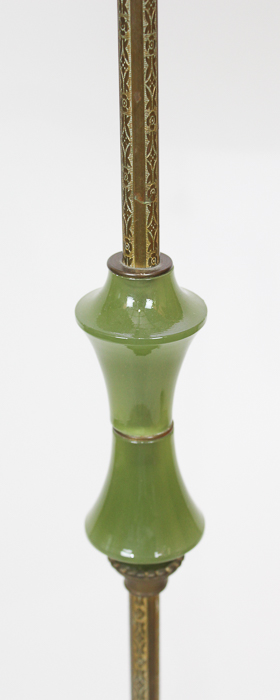 Vintage Brass and Jadeite Floor Lamp