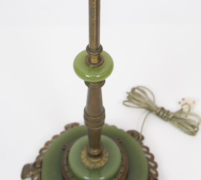 Vintage Brass and Jadeite Floor Lamp