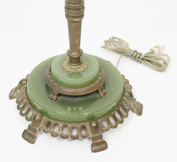 Vintage Brass and Jadeite Floor Lamp