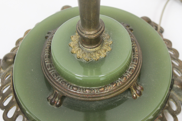 Vintage Brass and Jadeite Floor Lamp