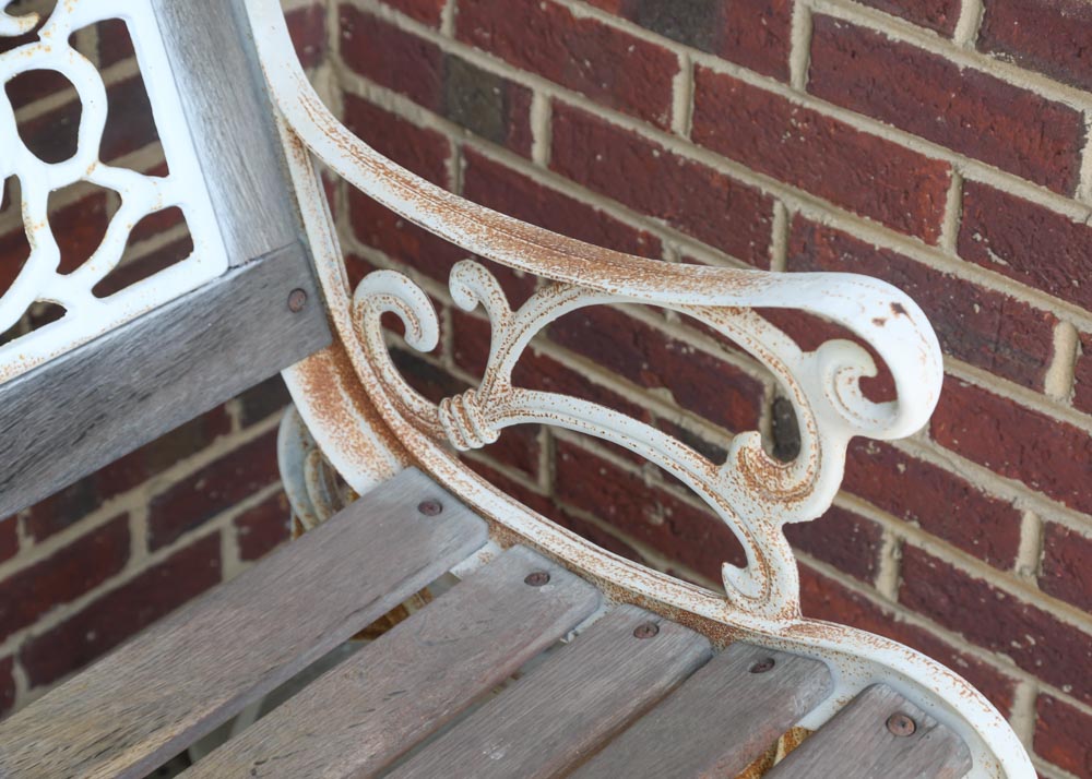 Cast Metal Patio Bench