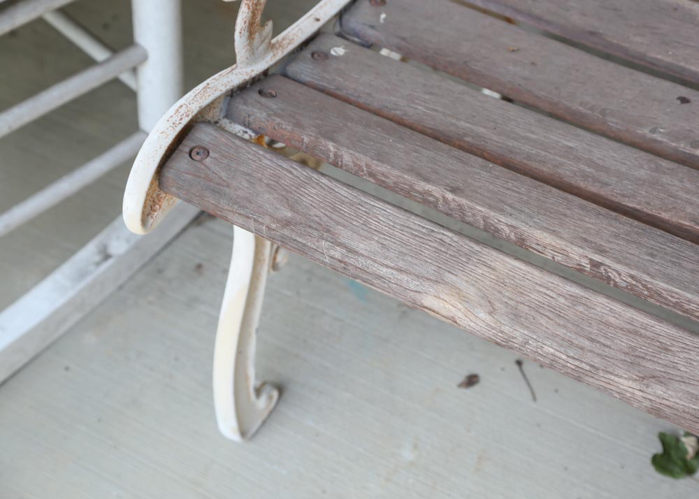 Cast Metal Patio Bench